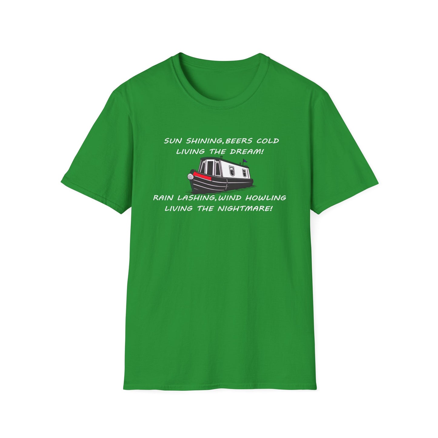 English Canal Narrow Boat Living the Dream Living the Nightmare funny T Shirt
