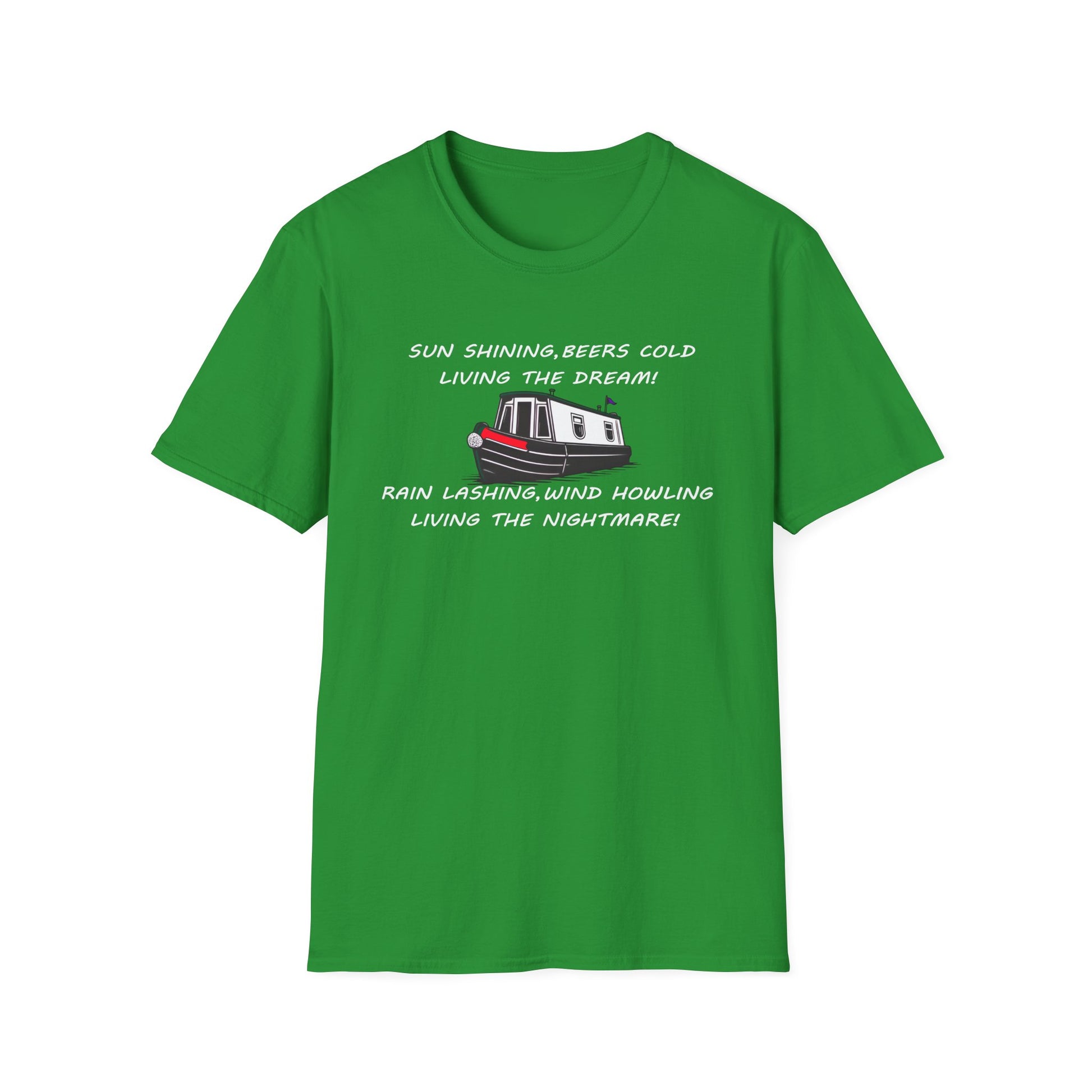 English Canal Narrow Boat Living the Dream Living the Nightmare funny T Shirt