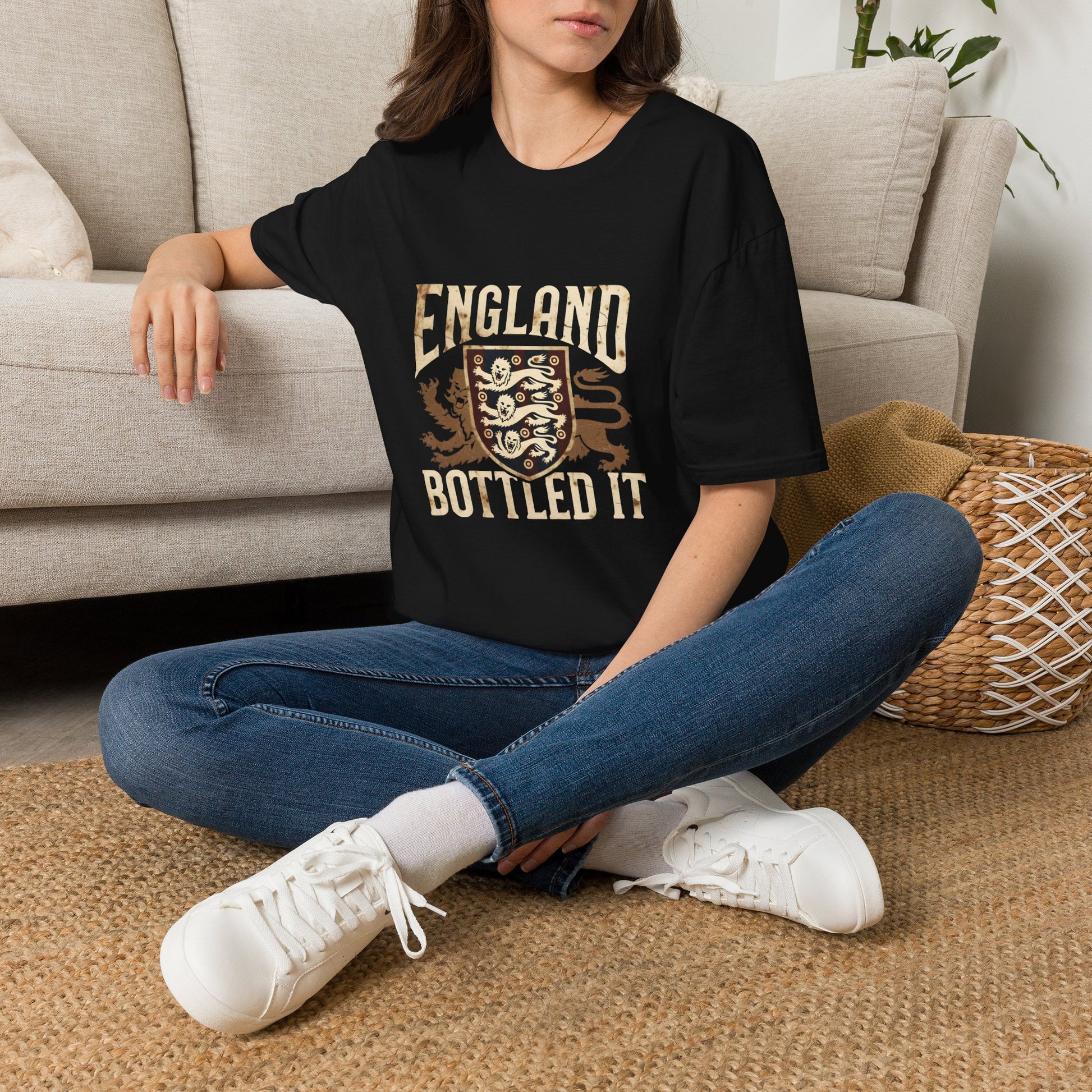 England Bottled It T-Shirt — Vintage Three Lions Football Fan Tee Printify