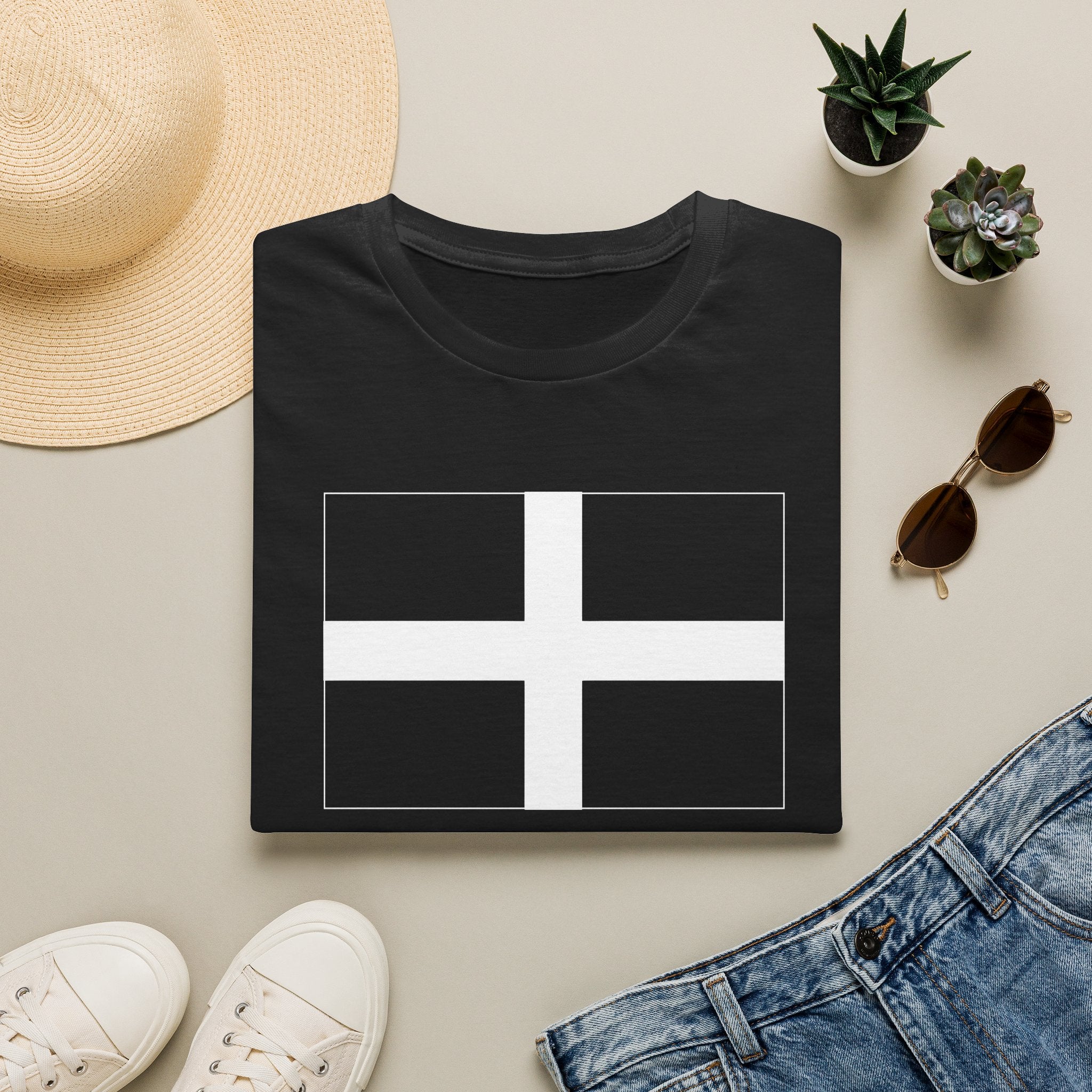 St Piran Flag My a’th Kar Cornish T-Shirt | Cornwall Love Tee | Gildan Softstyle S–3XL fat boris