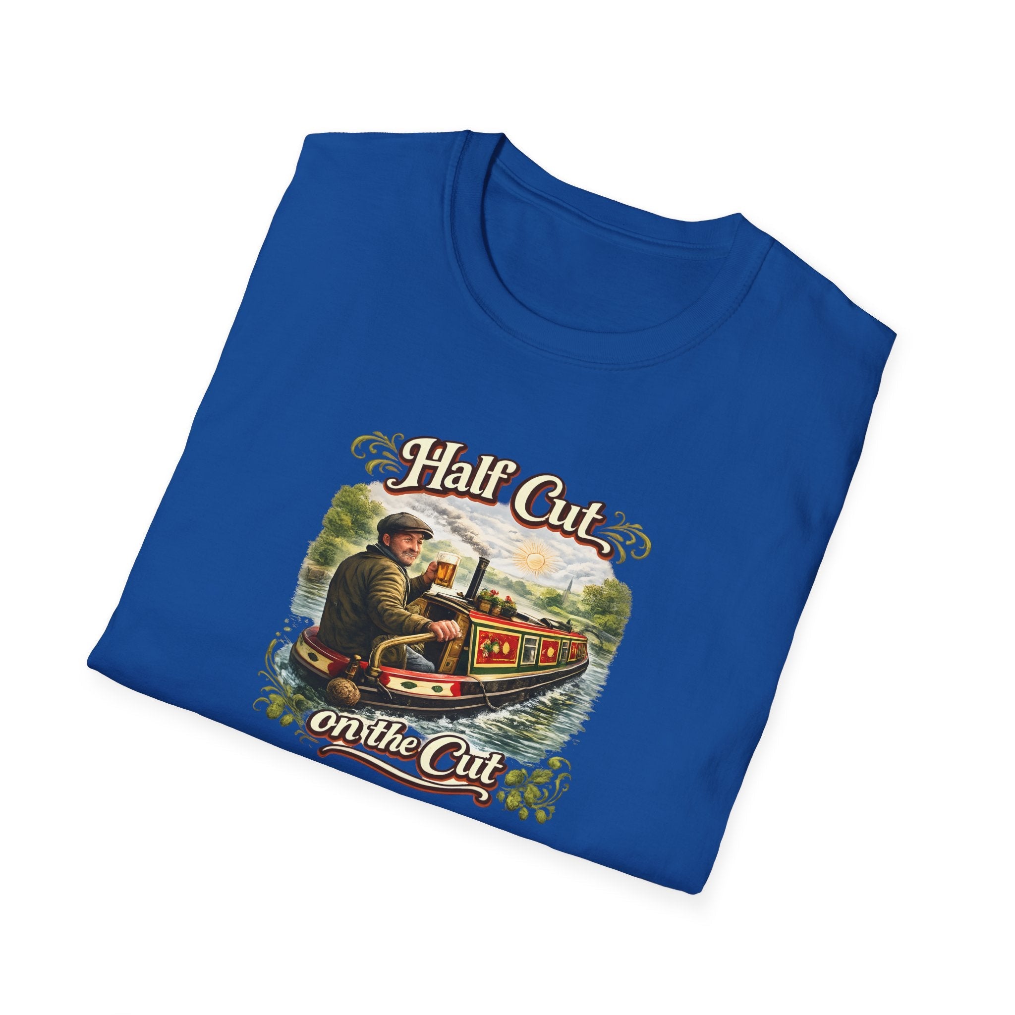 Half Cut on the Cut Cruisin English Canal Boat T-Shirt Printify