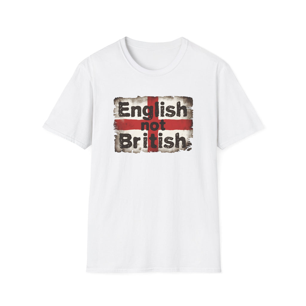 English Not British T-Shirt | St George Cross Distressed Flag Typography 