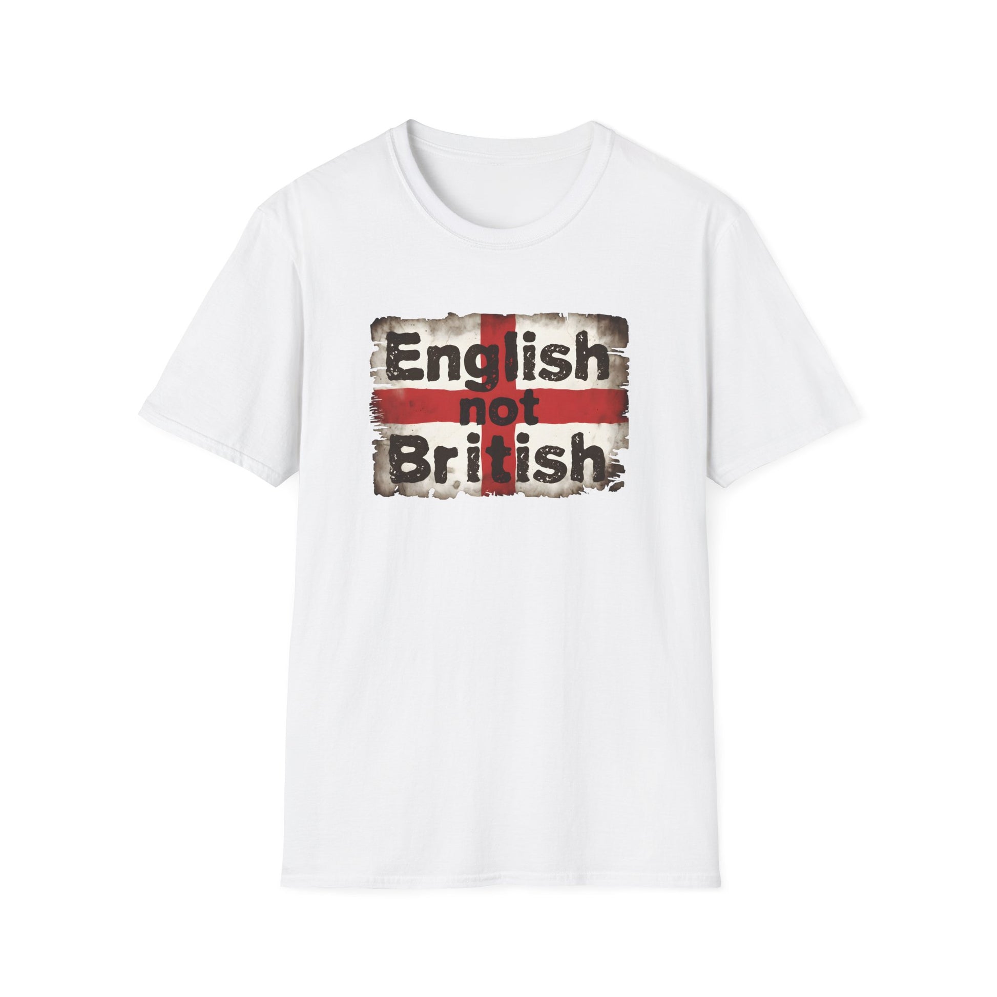 English Not British T-Shirt | St George Cross Distressed Flag Typography 