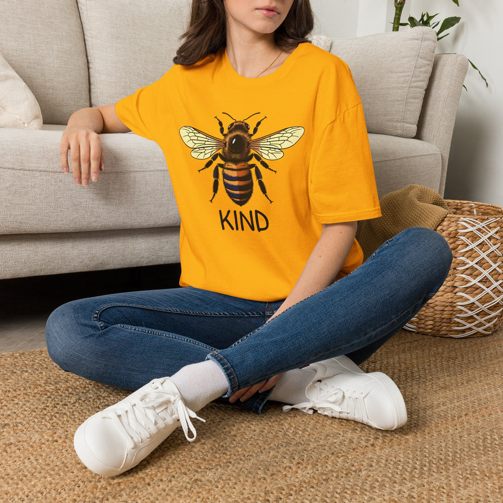 Bee Graphic T-Shirt — "Kind" Eco-Friendly Bee Tee for Nature Lovers Printify