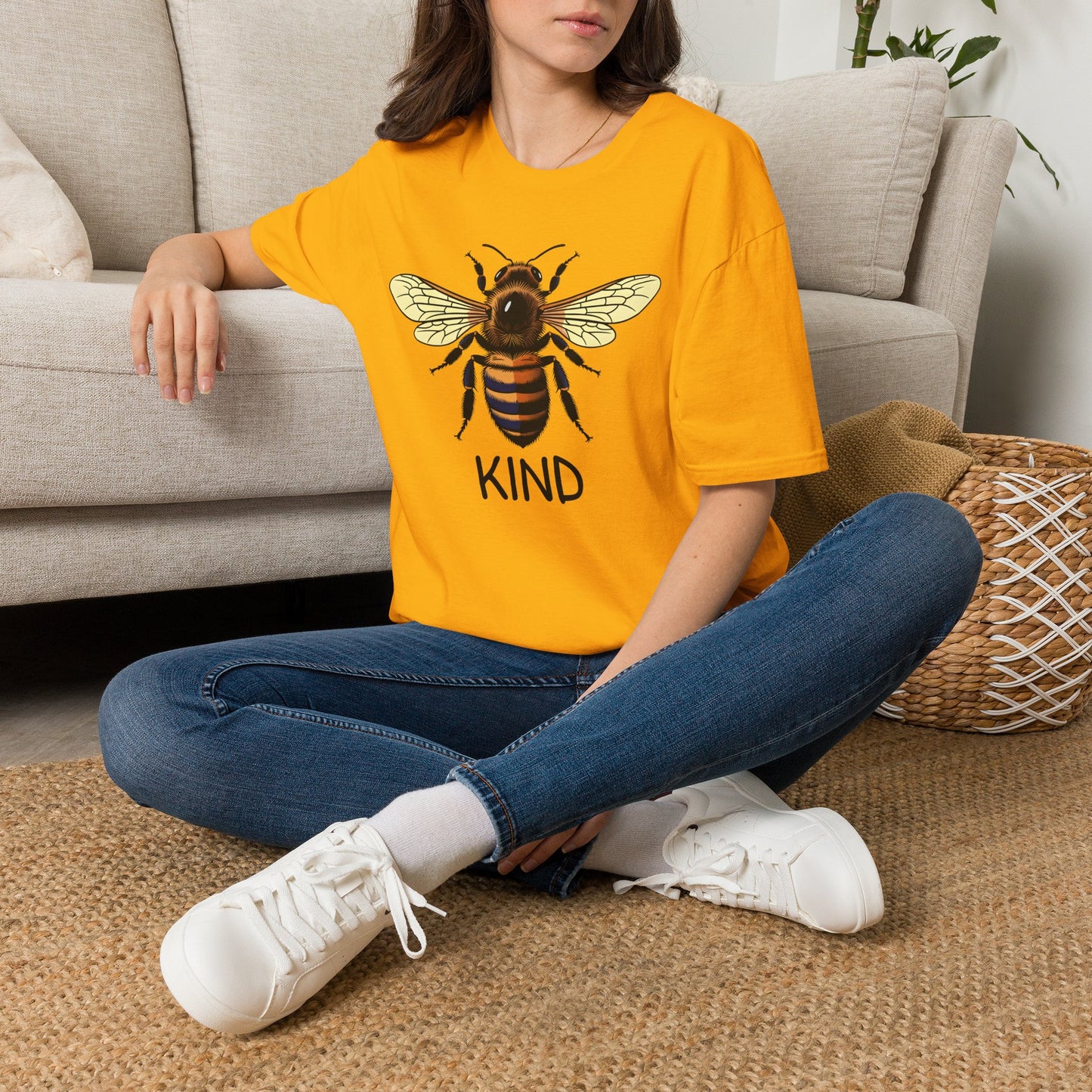 Bee Graphic T-Shirt — "Kind" Eco-Friendly Bee Tee for Nature Lovers Printify