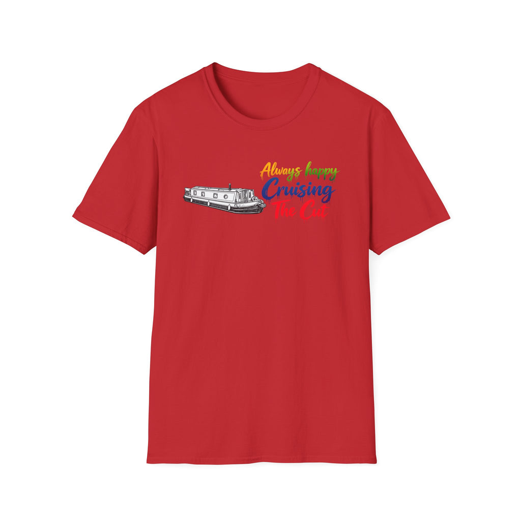 Cruising The Cut Boat T-Shirt — "Always Happy Cruising The Cut" Canal Boating Tee