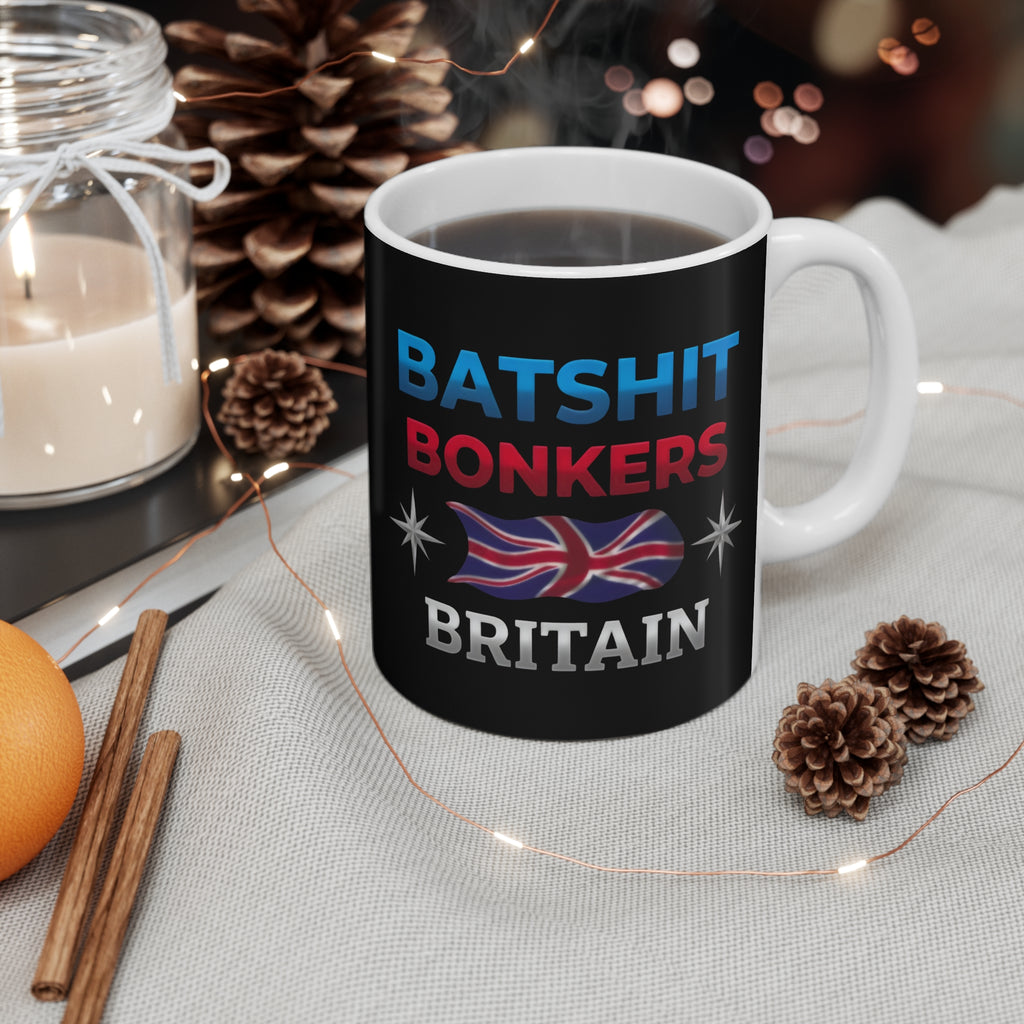 Batshit Bonkers Britain Coffee Mug – Funny UK Political Satire Printify