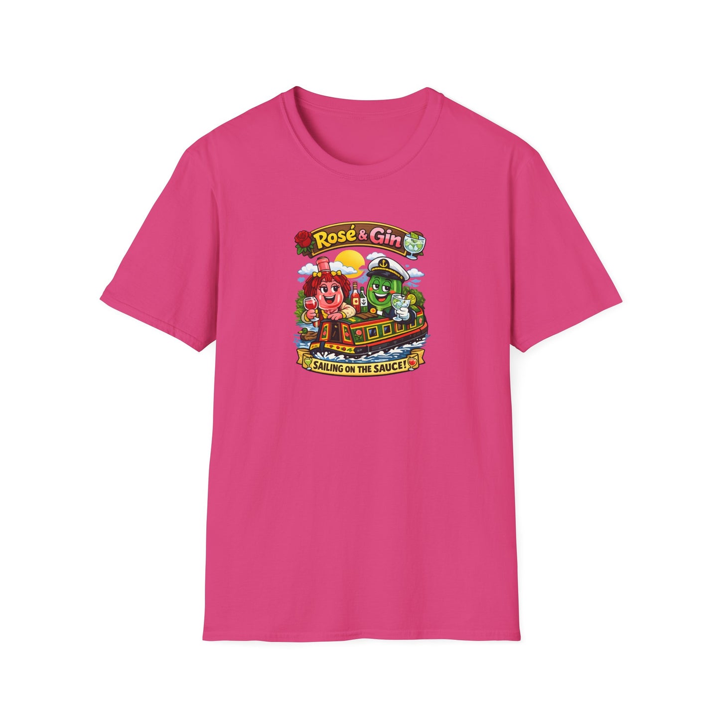 Rose & Gin 'Sailing on the Sauce' spoof Rosie and Jim TV Show Graphic T-Shirt