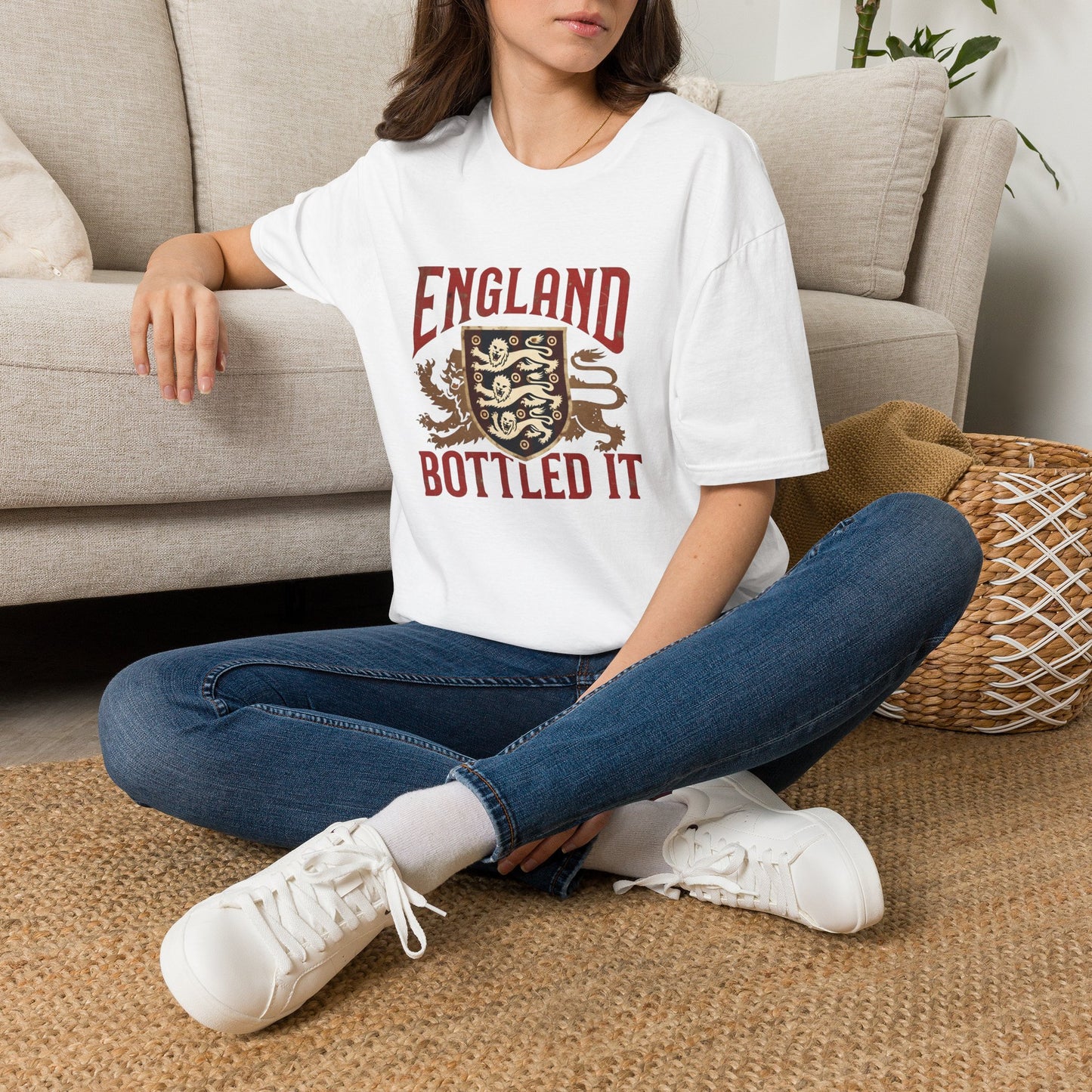 England Bottled It T-Shirt — Vintage Three Lions Football Fan Tee Printify