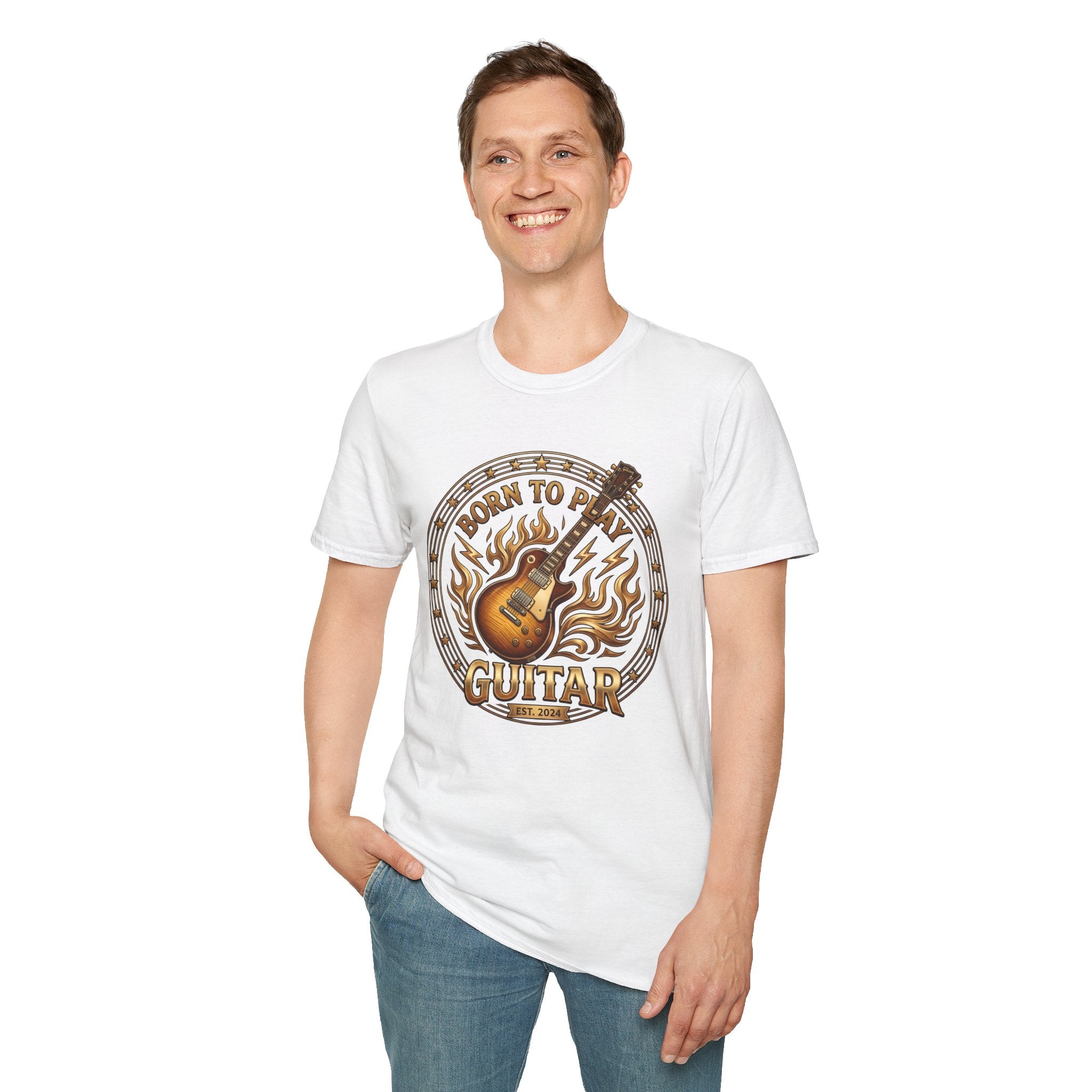 born to play guitar vintage guitar player t shirt design