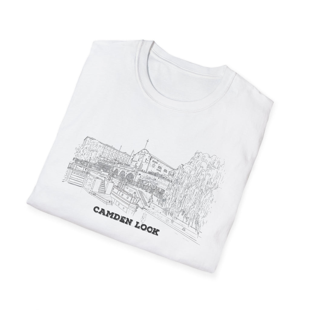 Camden Locks Sketch Tee — London 'Camden Locks' Scenic Canal view T-Shirt