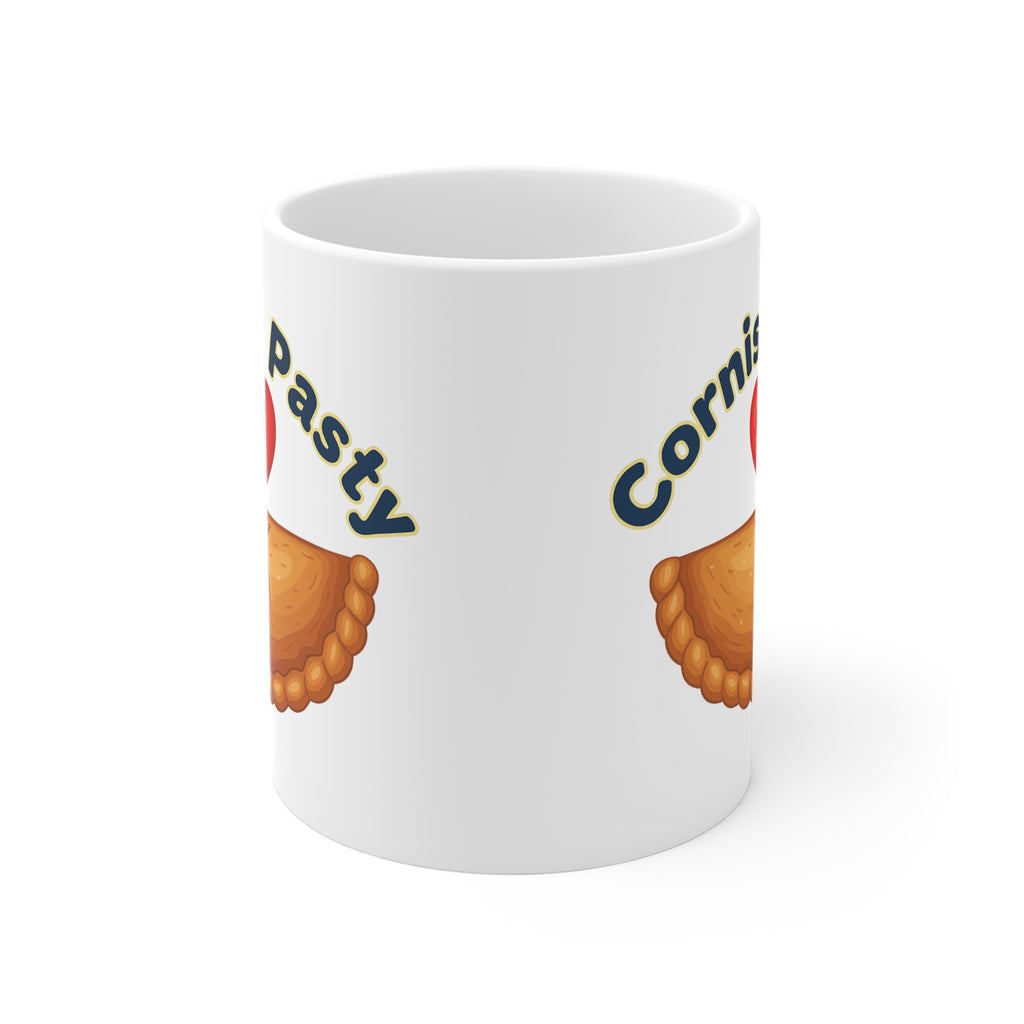 Mug - Love Cornish Pasty Heart Design - 11oz White Mug