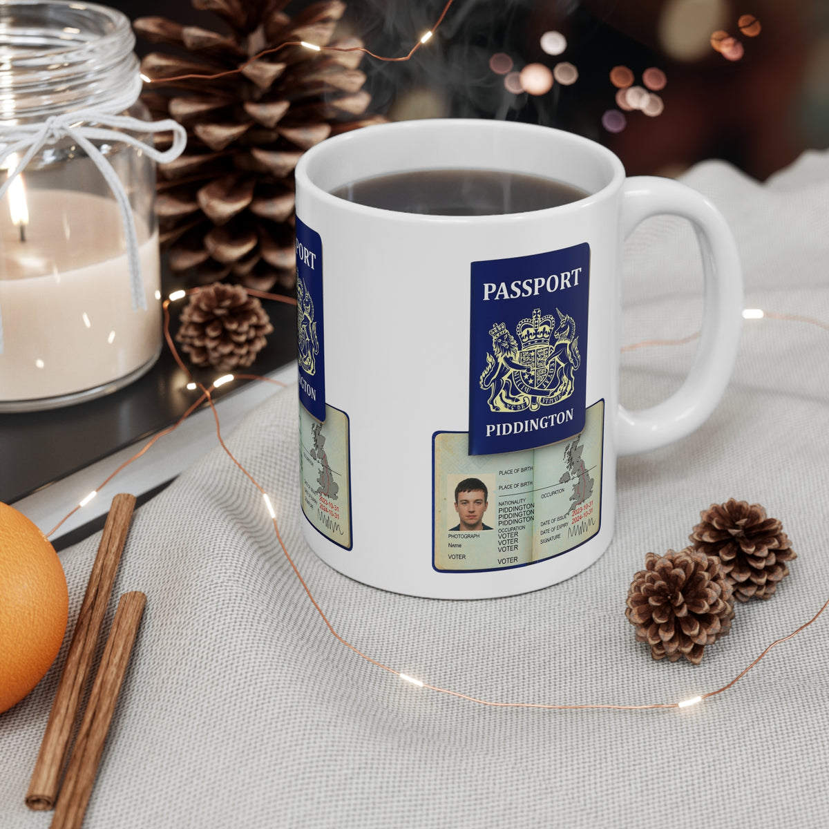 Piddington Passport Political Satire Mug | Village That Left the UK Over Migrant Camp | Funny UK Politics Coffee Cup