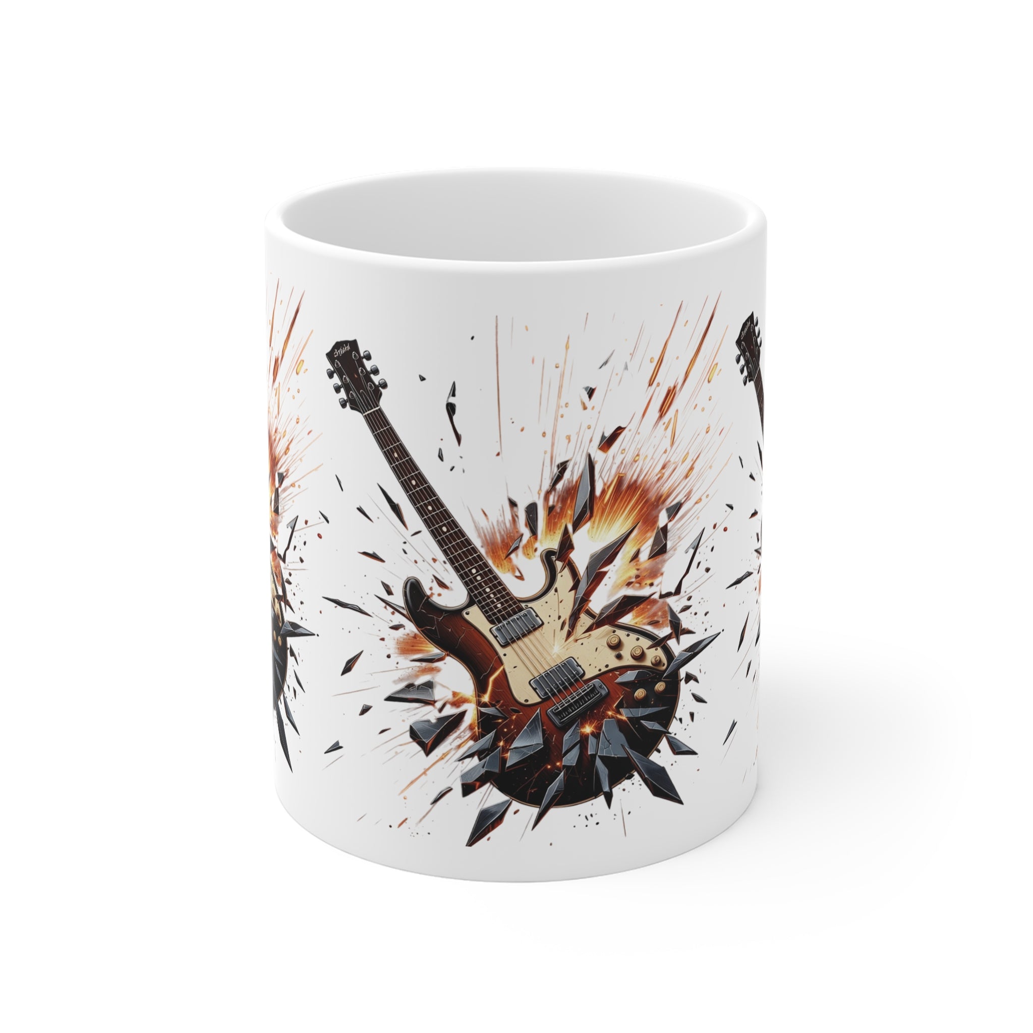 Shattered Guitar Mug – Rock Music Coffee Cup 
