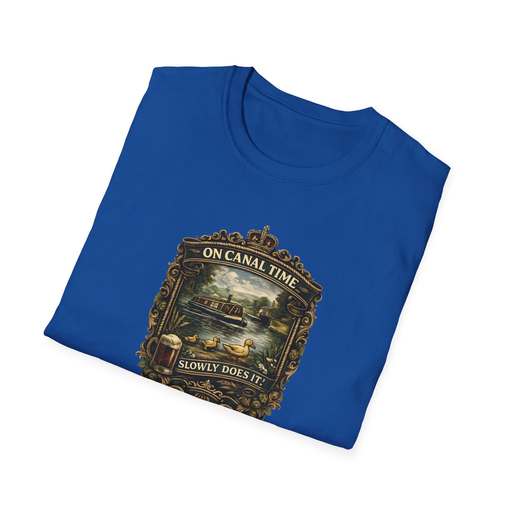 Canal Time Vintage Graphic T-Shirt — 'On Canal Time' Scenic Emblem