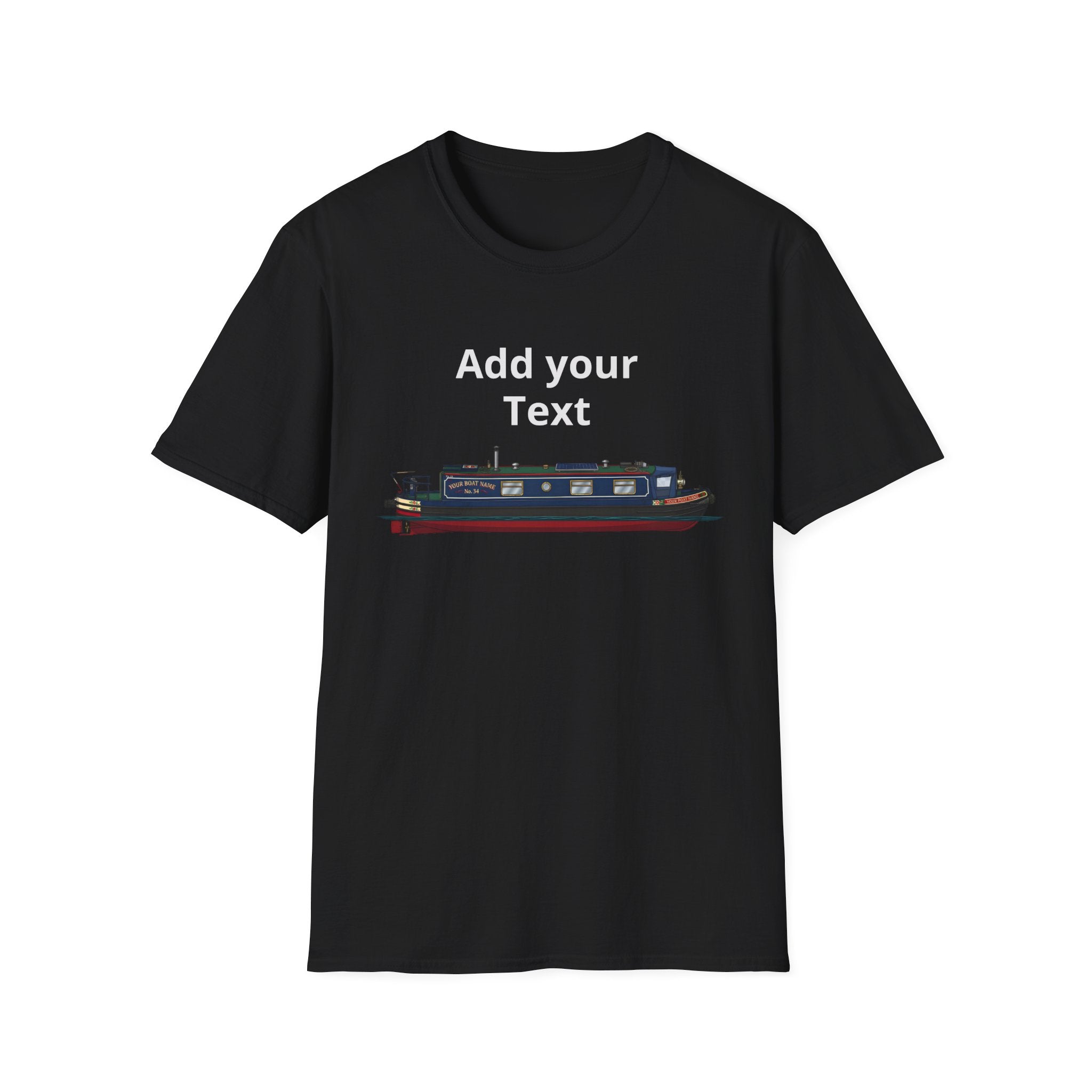 Personalised Canal Narrow boat Photo Custom T-Shirt — Upload a Good Quality Picture of Your Boat 