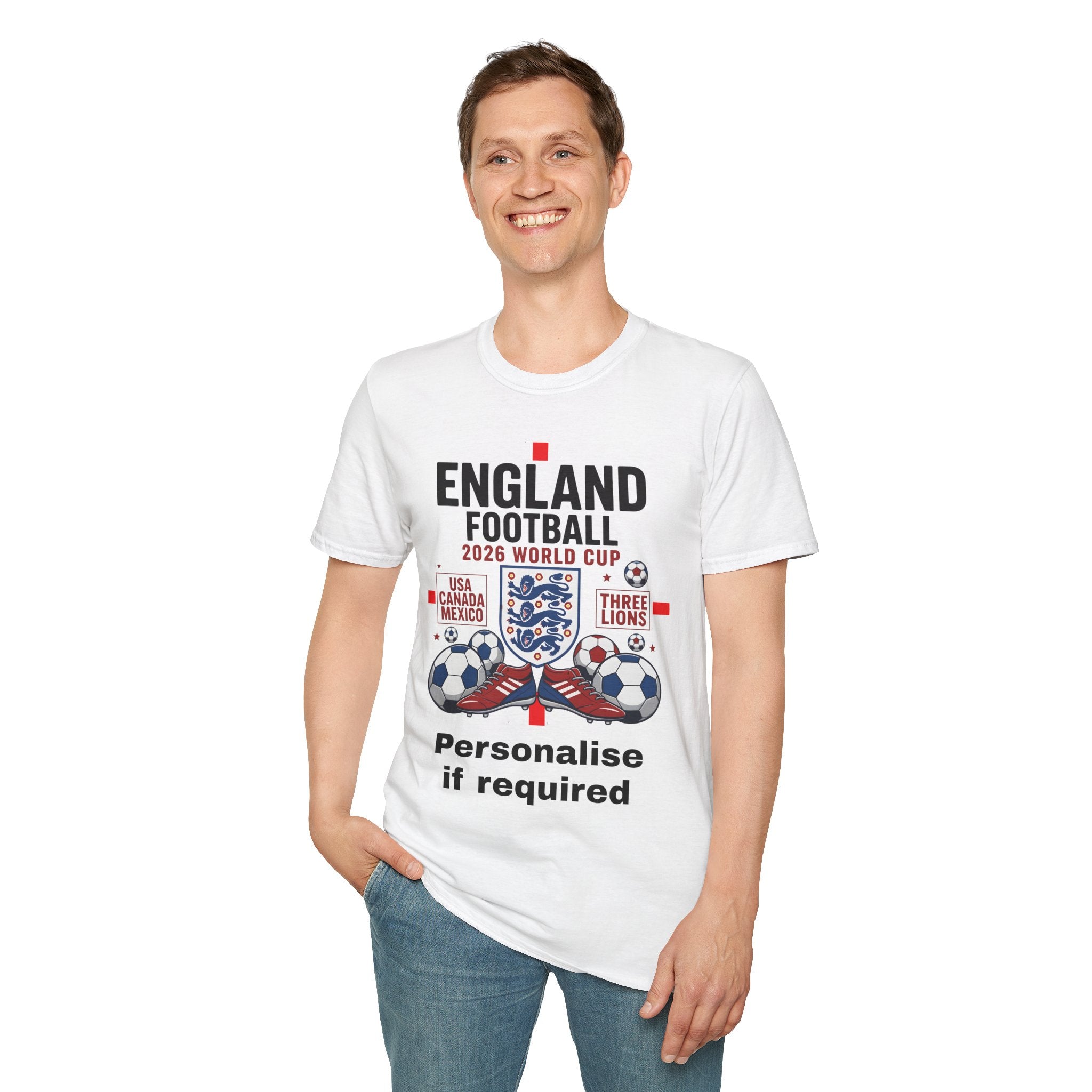 Personalised England Football 2026 World Cup Supporters  Unisex T-Shirt Printify