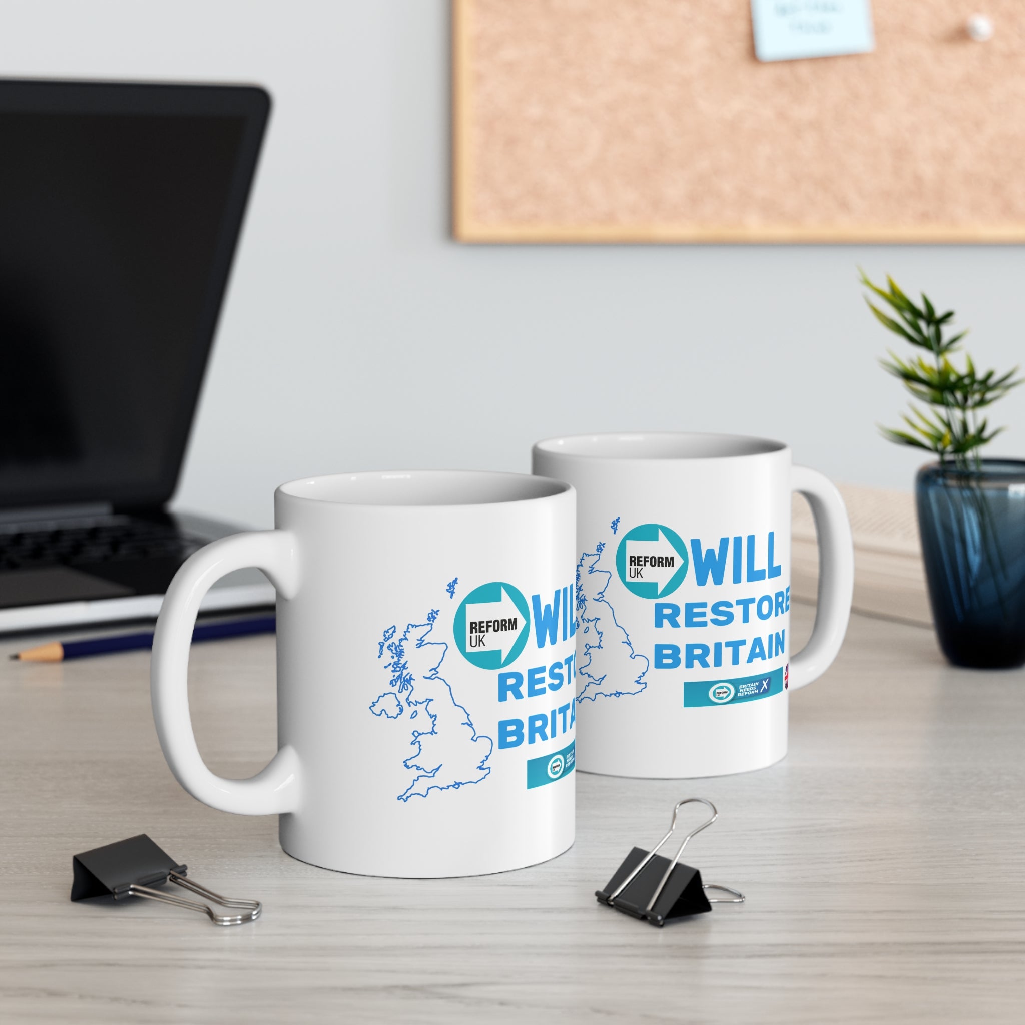 Reform UK 'Will Restore Britain' 11oz Mug Pulitical Satire Printify