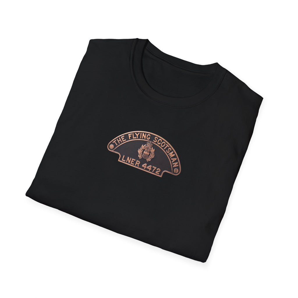 Folded black sweatshirt with embroidered design on a white background