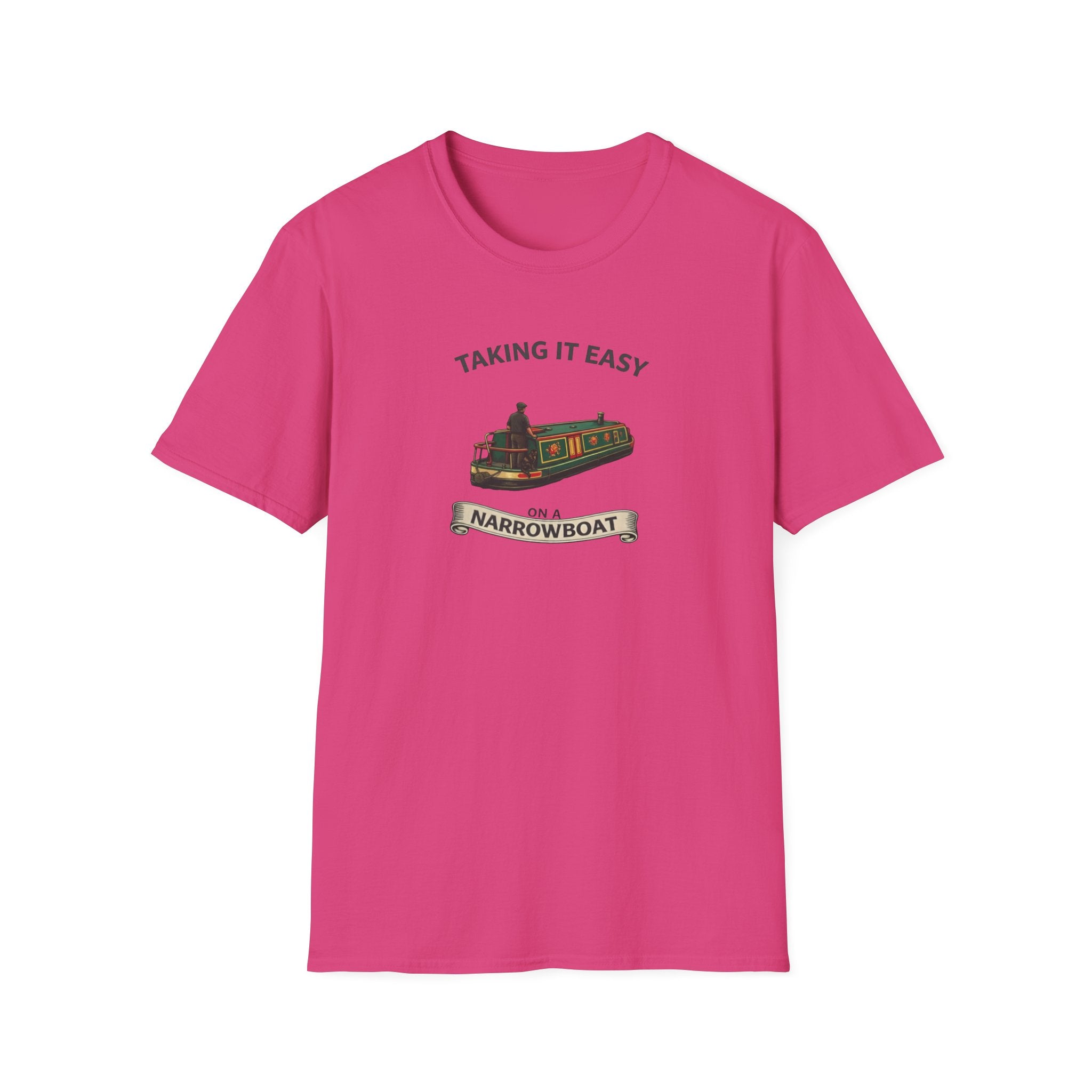 Taking It Easy Narrowboat T-Shirt — Canal Boat Graphic Tee Printify