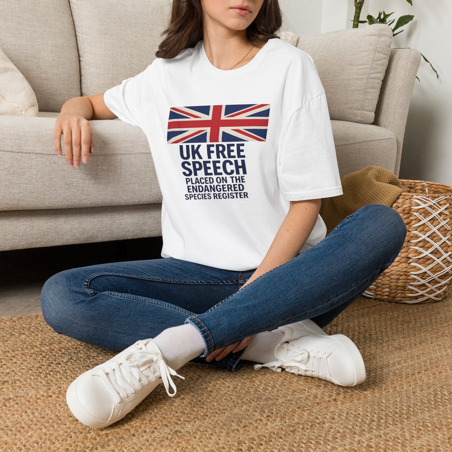 UK Free Speech T-Shirt — Union Jack Political Statement Tee Printify