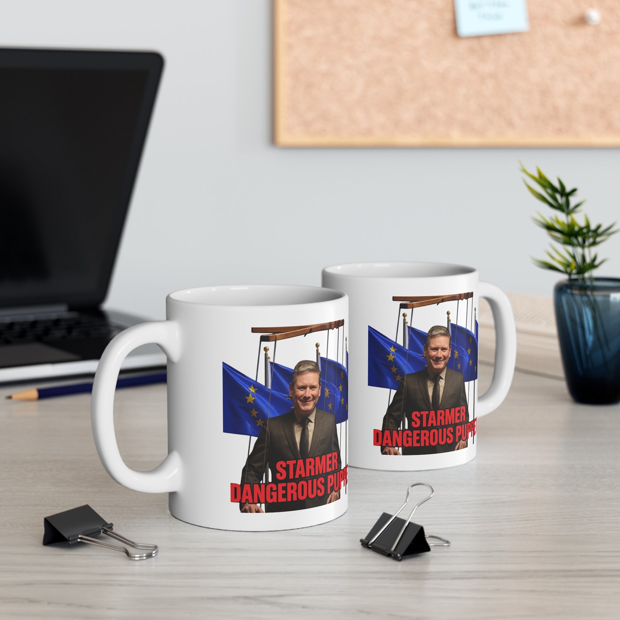 11oz Mug – "Starmer Dangerous Puppet" Political Coffee Mug with Puppet-Control Design Printify