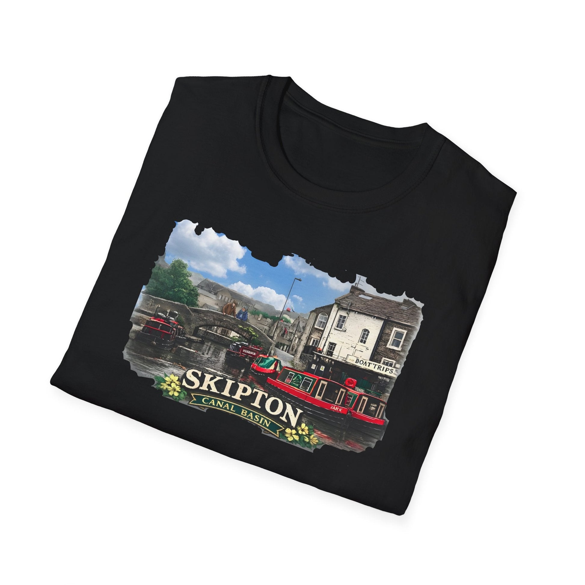 Historic Skipton- Canal Basin-Scene T  shirt Yorkshires Most Picturesque Waterway Printify