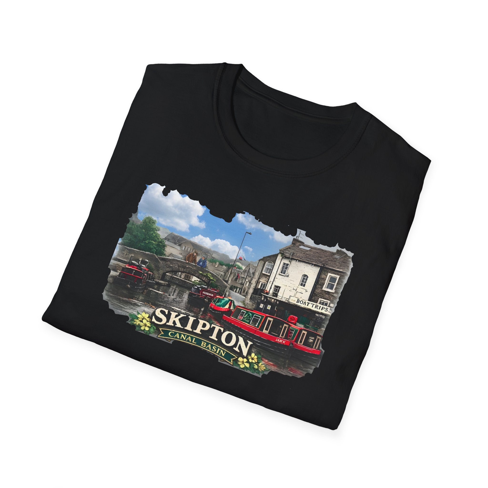 Historic Skipton- Canal Basin-Scene T  shirt Yorkshires Most Picturesque Waterway Printify
