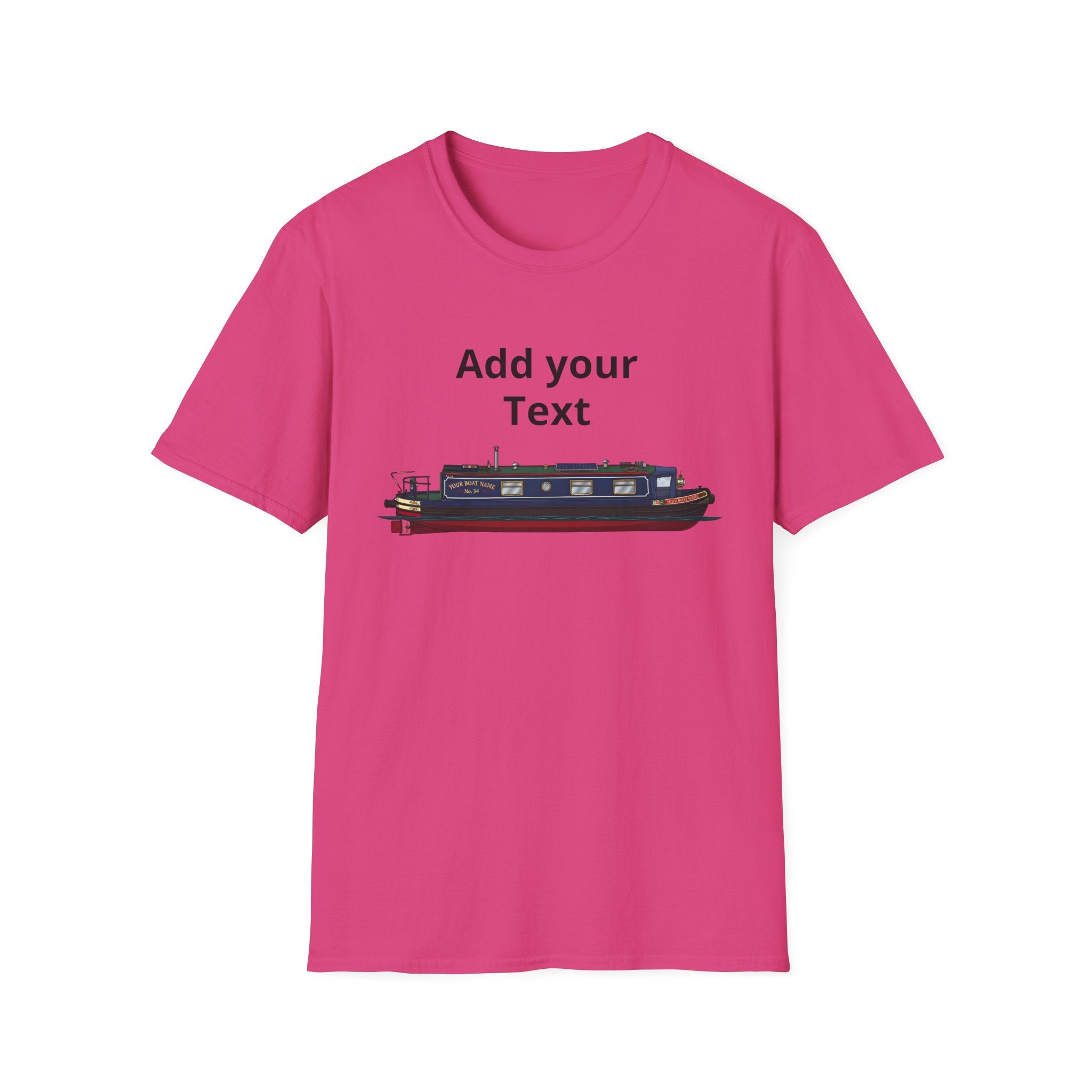Canal Narrowboat Photo Custom T-Shirt — Upload a Good Quality Picture of Your Boat 