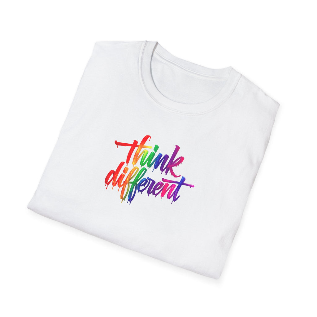Colourfull Paint Splash Think Different Unisex Softstyle T-Shirt Printify