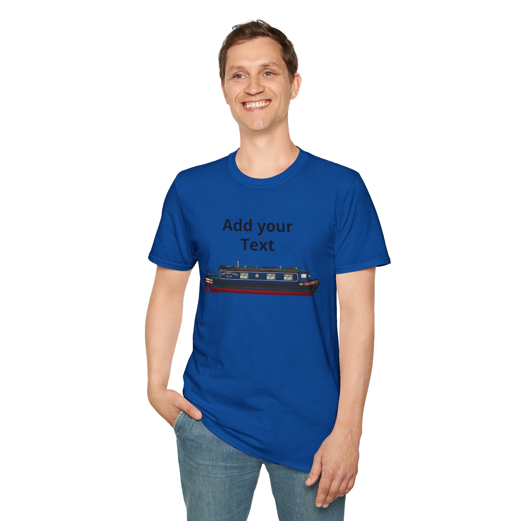 Canal Narrowboat Photo Custom T-Shirt — Upload a Good Quality Picture of Your Boat 