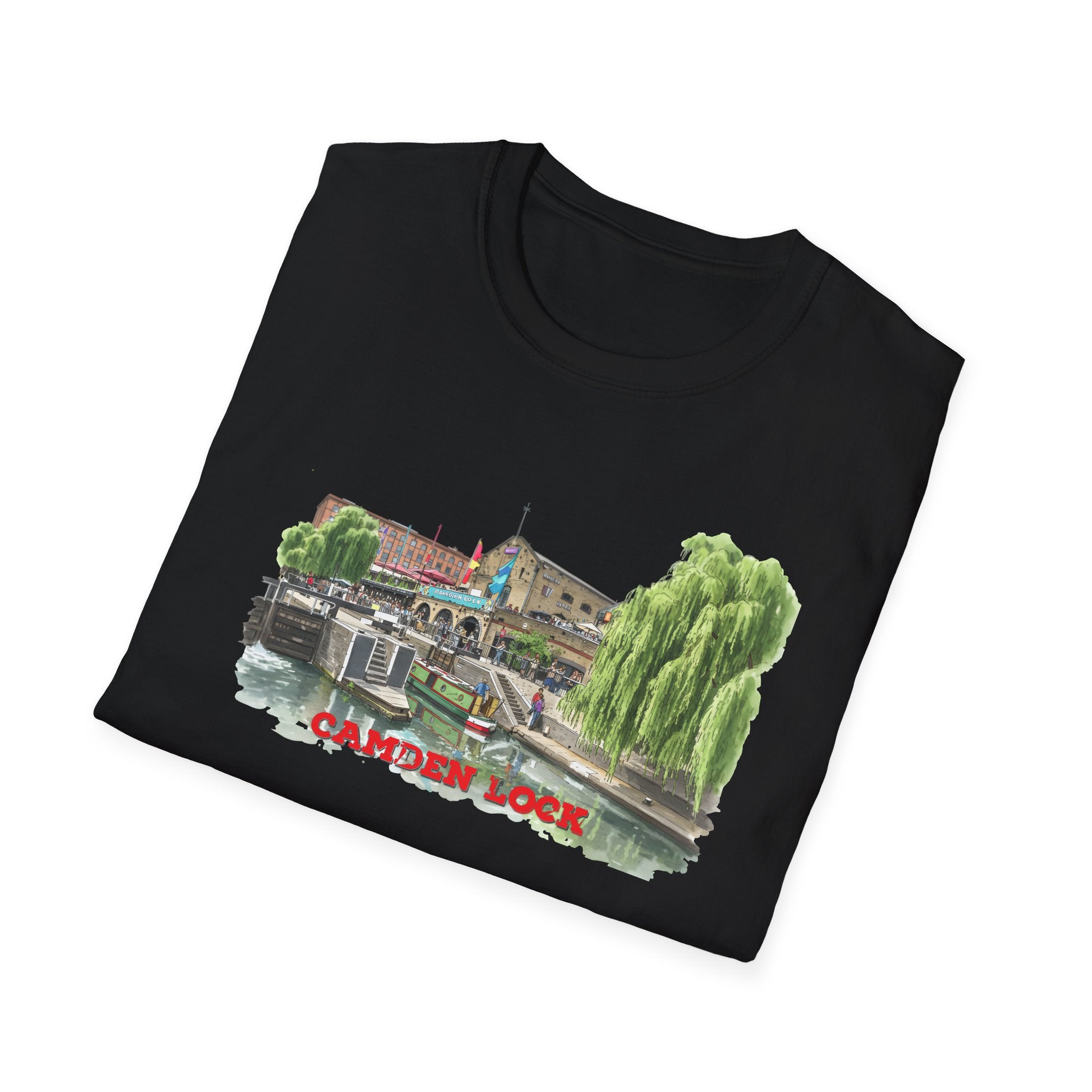 Camden  Lock  london T-Shirt —  Famous Regent Canal Side  Illustration Tee