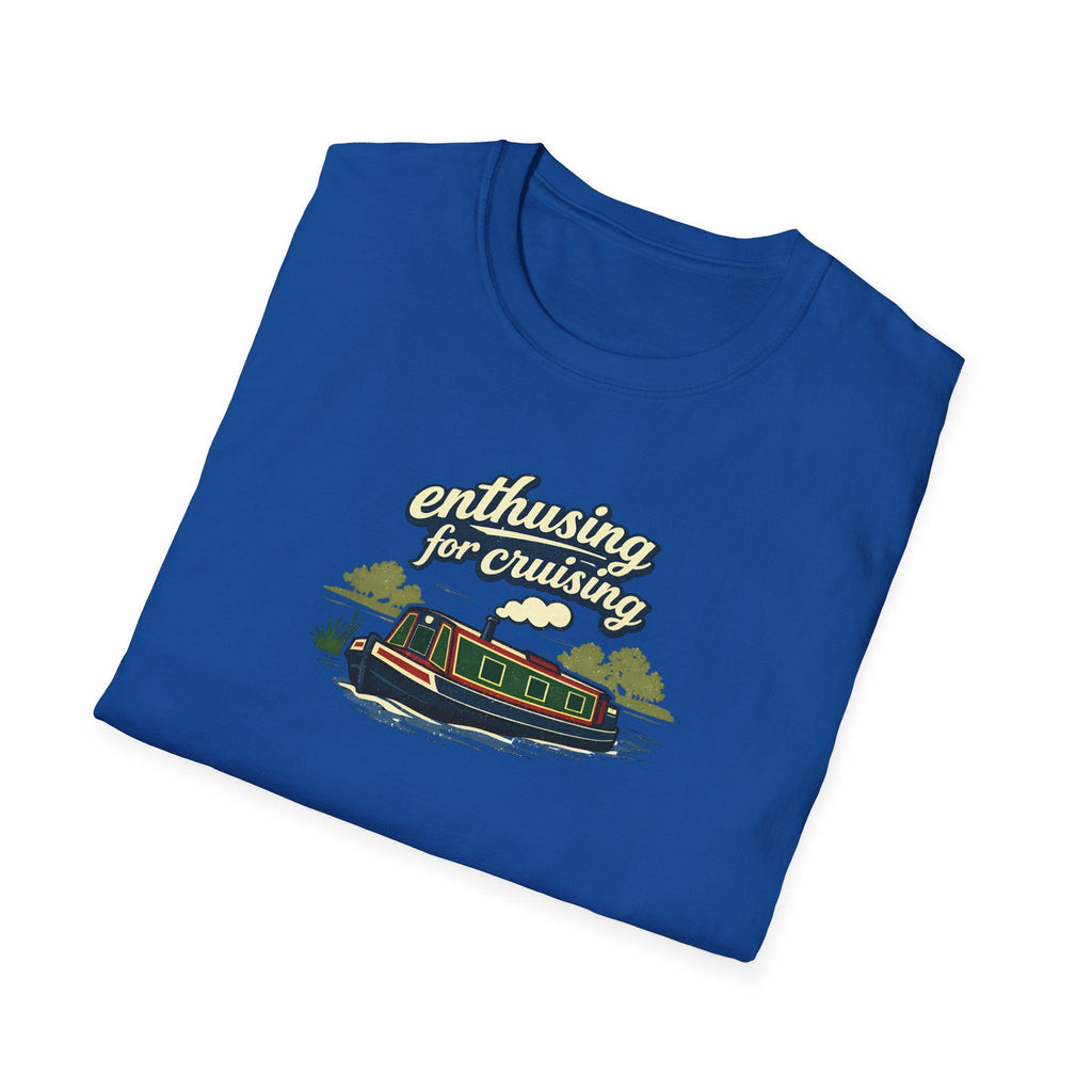 Cruising Canal Boat T-Shirt — Enthusing for Cruising Vintage Canal Narrowboat Tee Printify