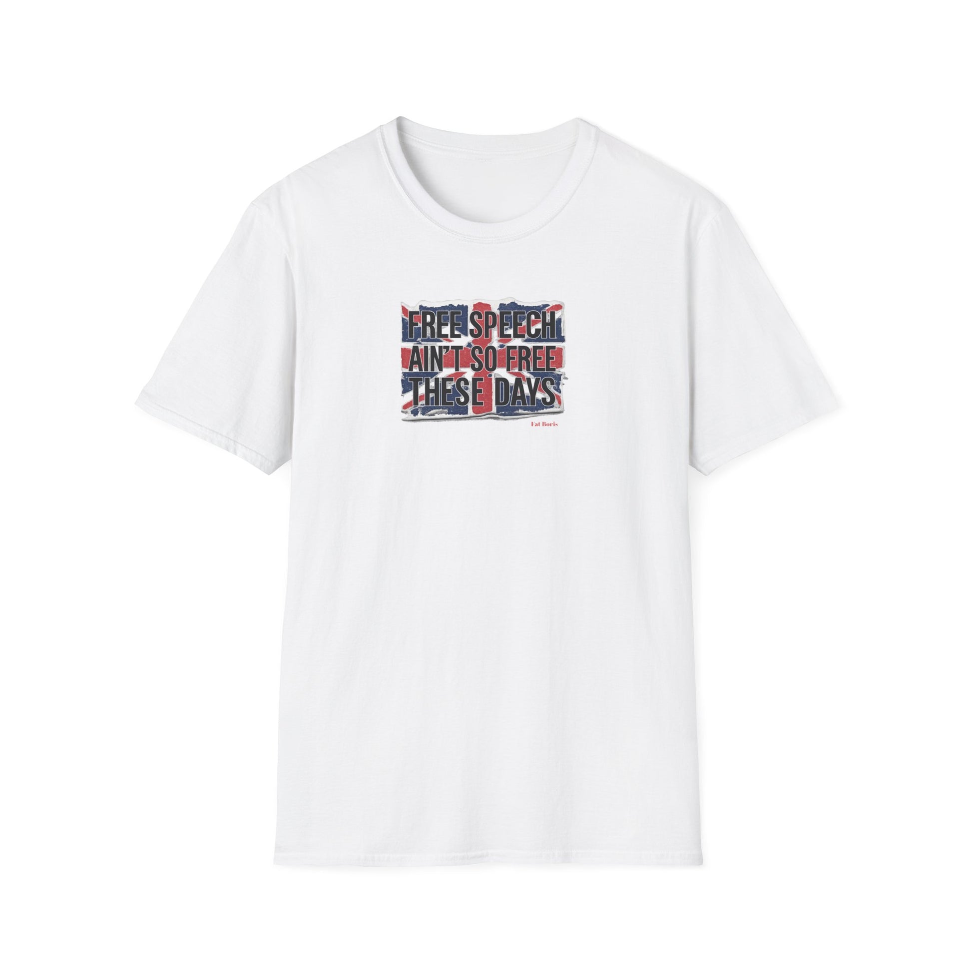 Free Speech Patriotic T-Shirt — "Free Speech Ain't So Free These Days" graphic