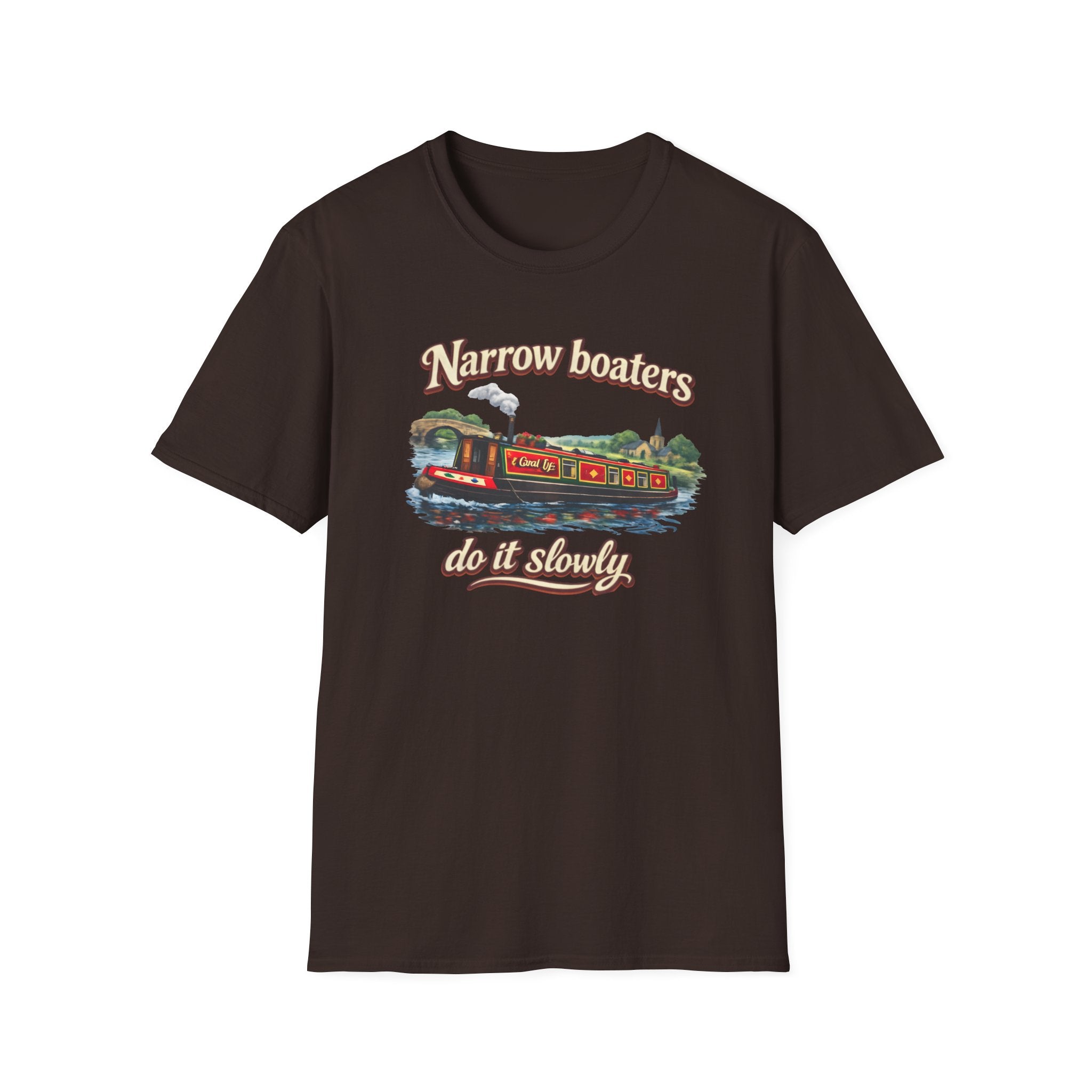 Narrow Boaters Do It Slowly T-Shirt — Canal Boat Vintage Graphic Tee Printify