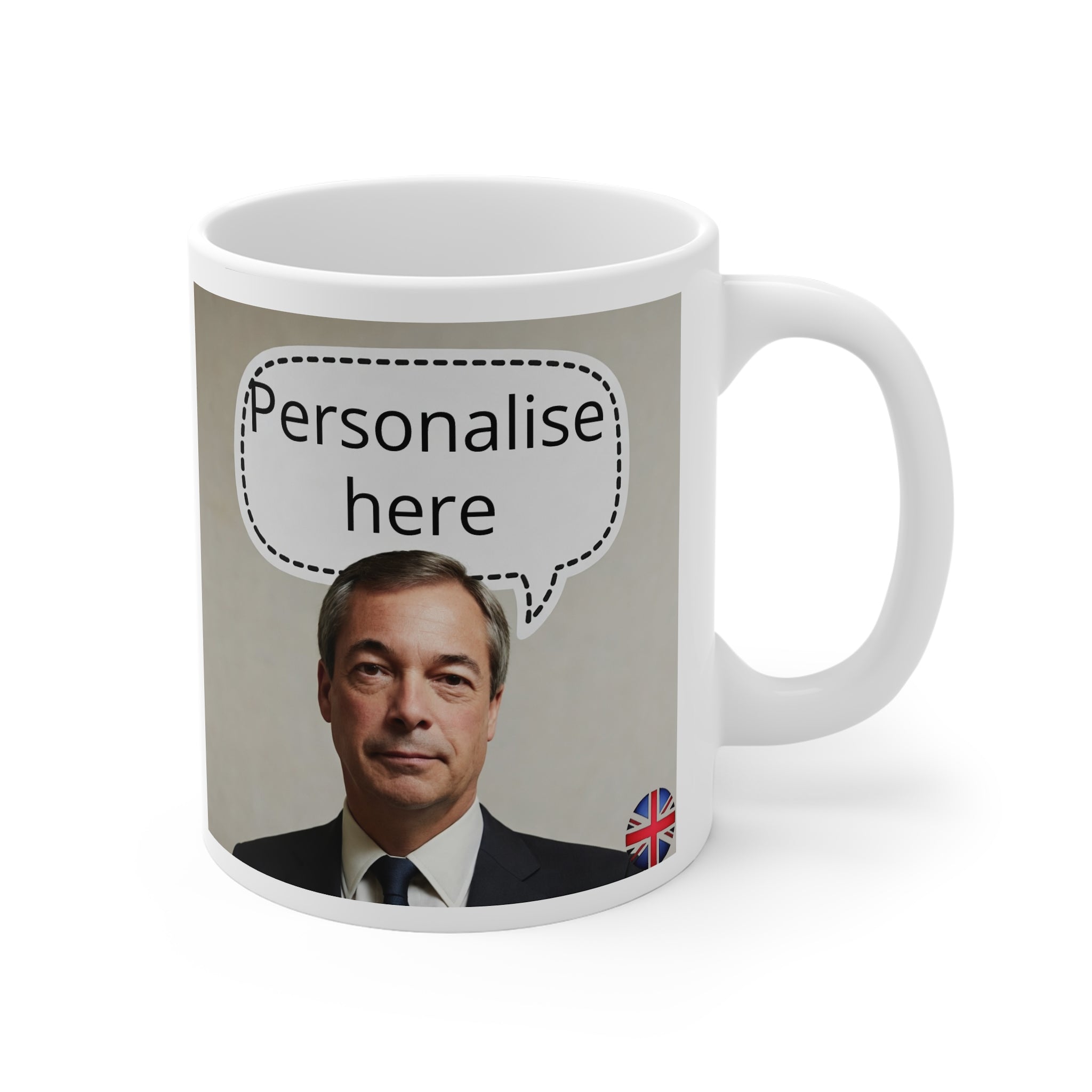 Nigel Farage Personalised Mug | 11oz Custom Speech Bubble Political Mug 