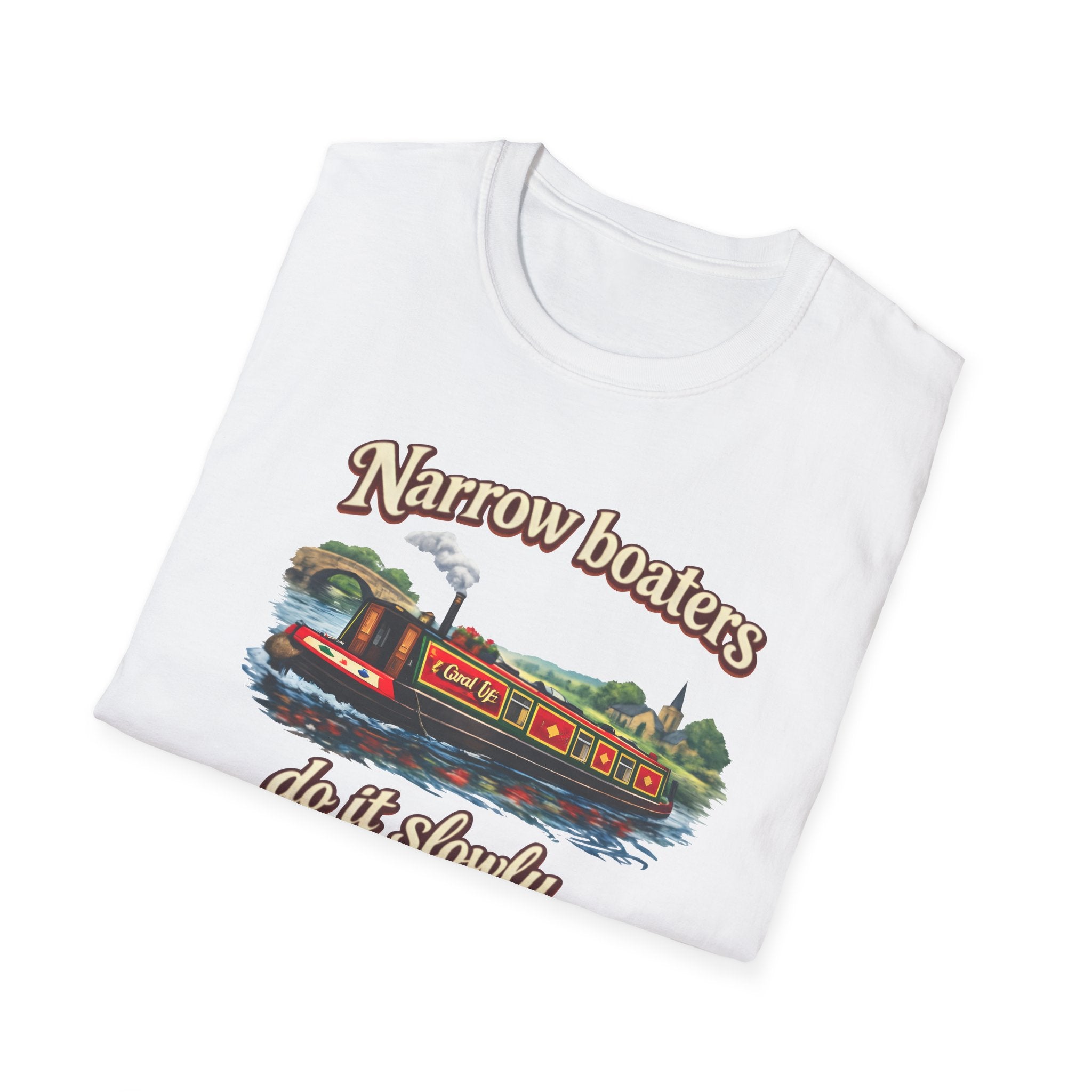 Narrow Boaters Do It Slowly T-Shirt — Canal Boat Vintage Graphic Tee Printify