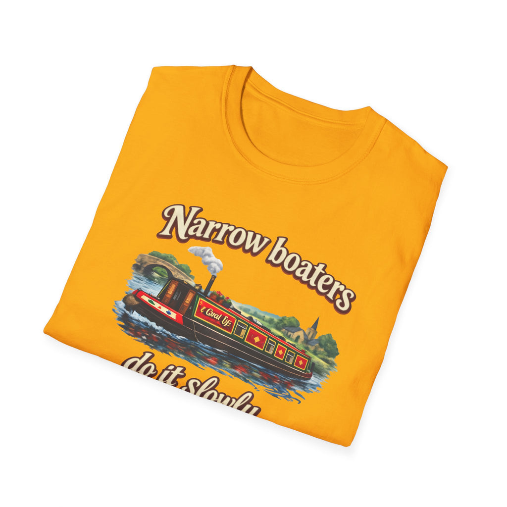 Narrow Boaters Do It Slowly T-Shirt — Canal Boat Vintage Graphic Tee Printify