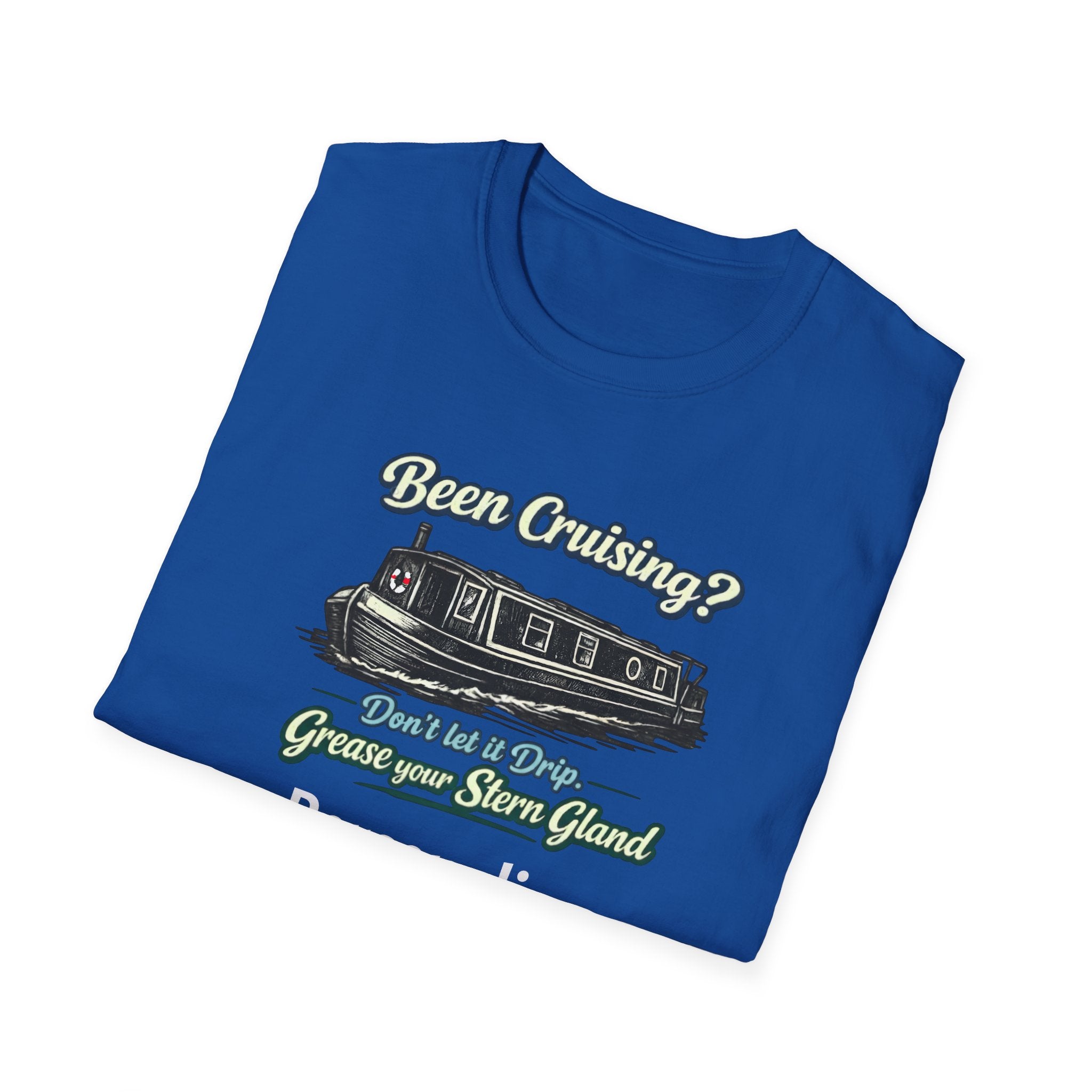 Personalised Canal Boating T-Shirt – “Grease Your Stern Gland” Funny Narrowboat Tee Printify