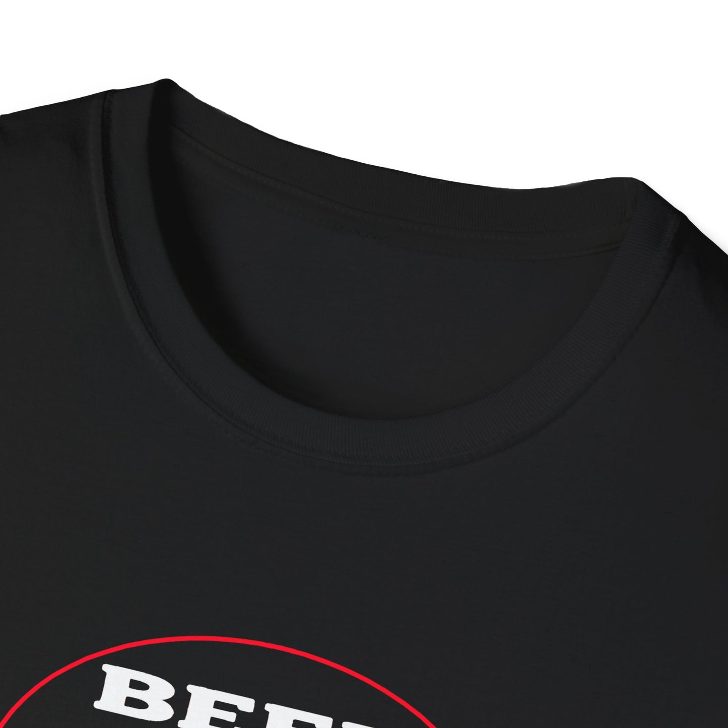 “Funny Beer Because Adulting Is Hard cartoon close up collar  black T-shirt design”