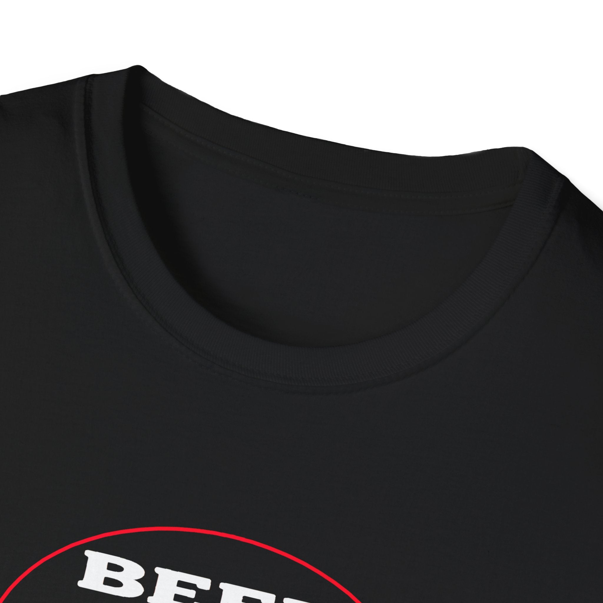 “Funny Beer Because Adulting Is Hard cartoon close up collar  black T-shirt design”