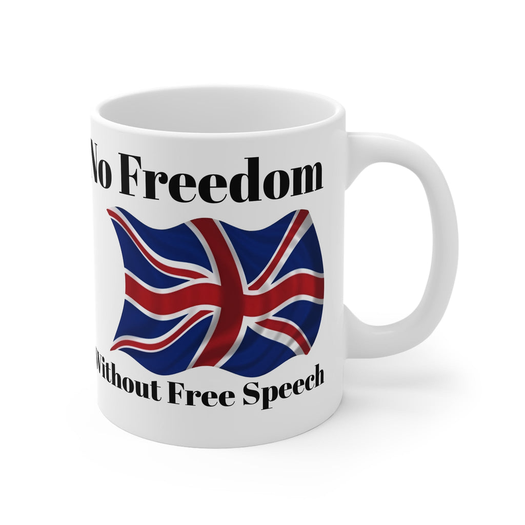 Freedom of Speech Mug - British Flag Design, Coffee Cup, Tea Mug, Printify