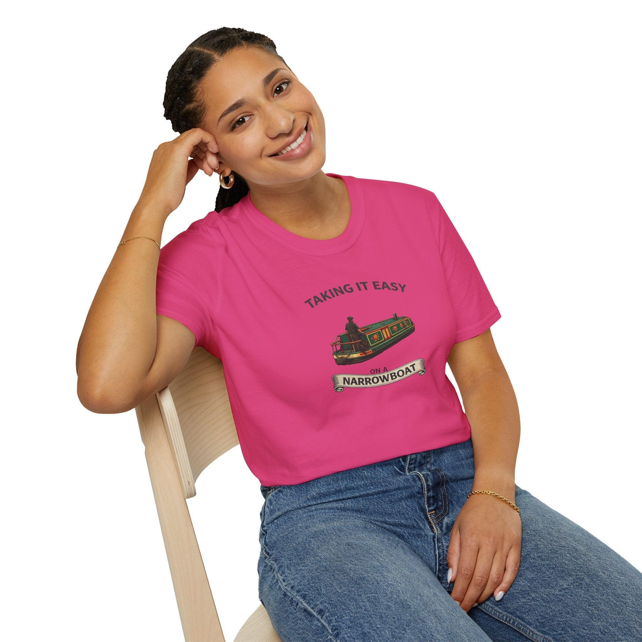 Taking It Easy Narrowboat T-Shirt — Canal Boat Graphic Tee Printify