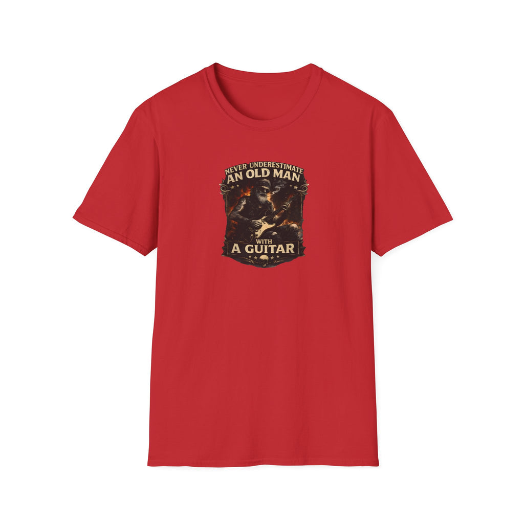 Never underestimate an old man with a guitar vintage rock guitarist t-shirt design