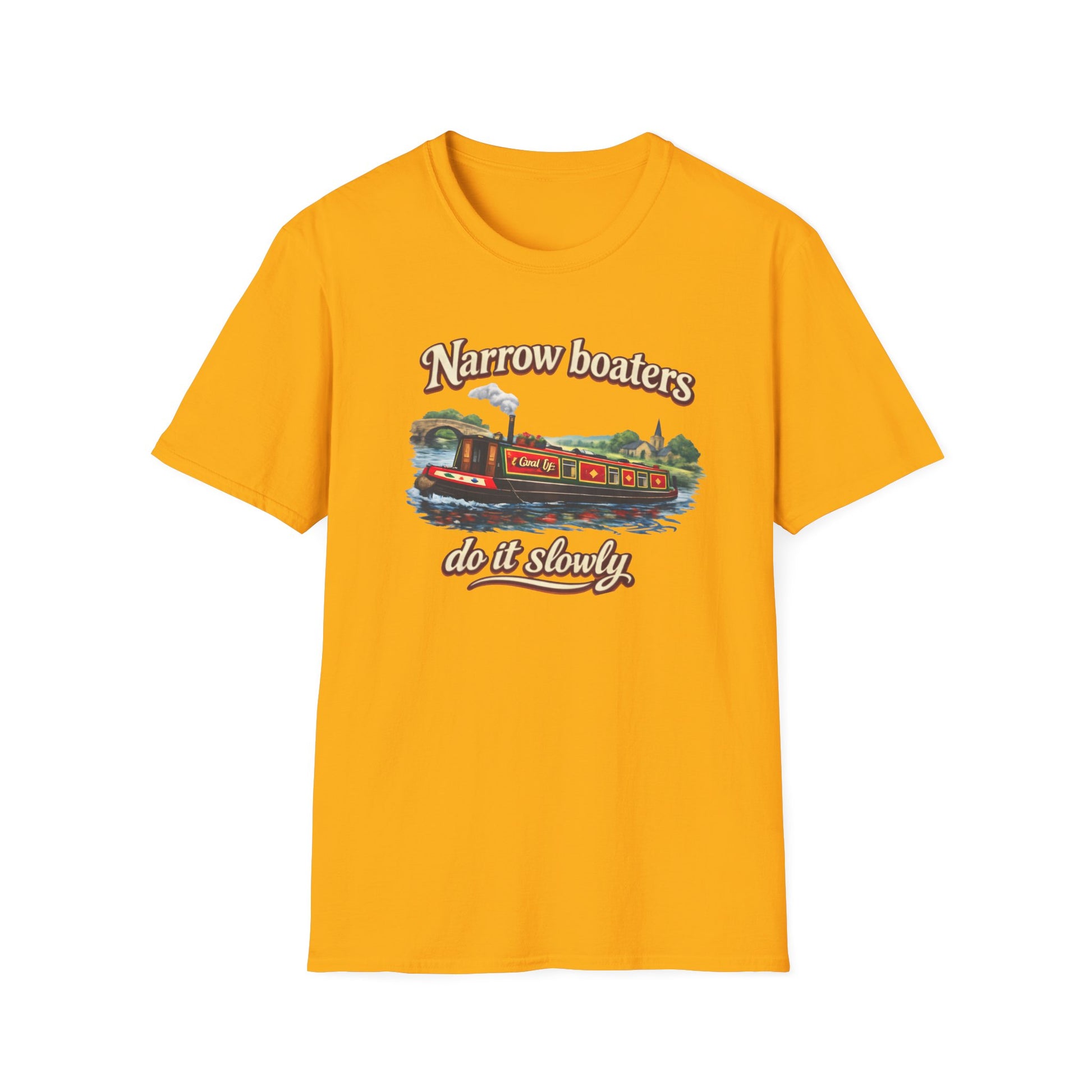 Narrow Boaters Do It Slowly T-Shirt — Canal Boat Vintage Graphic Tee Printify