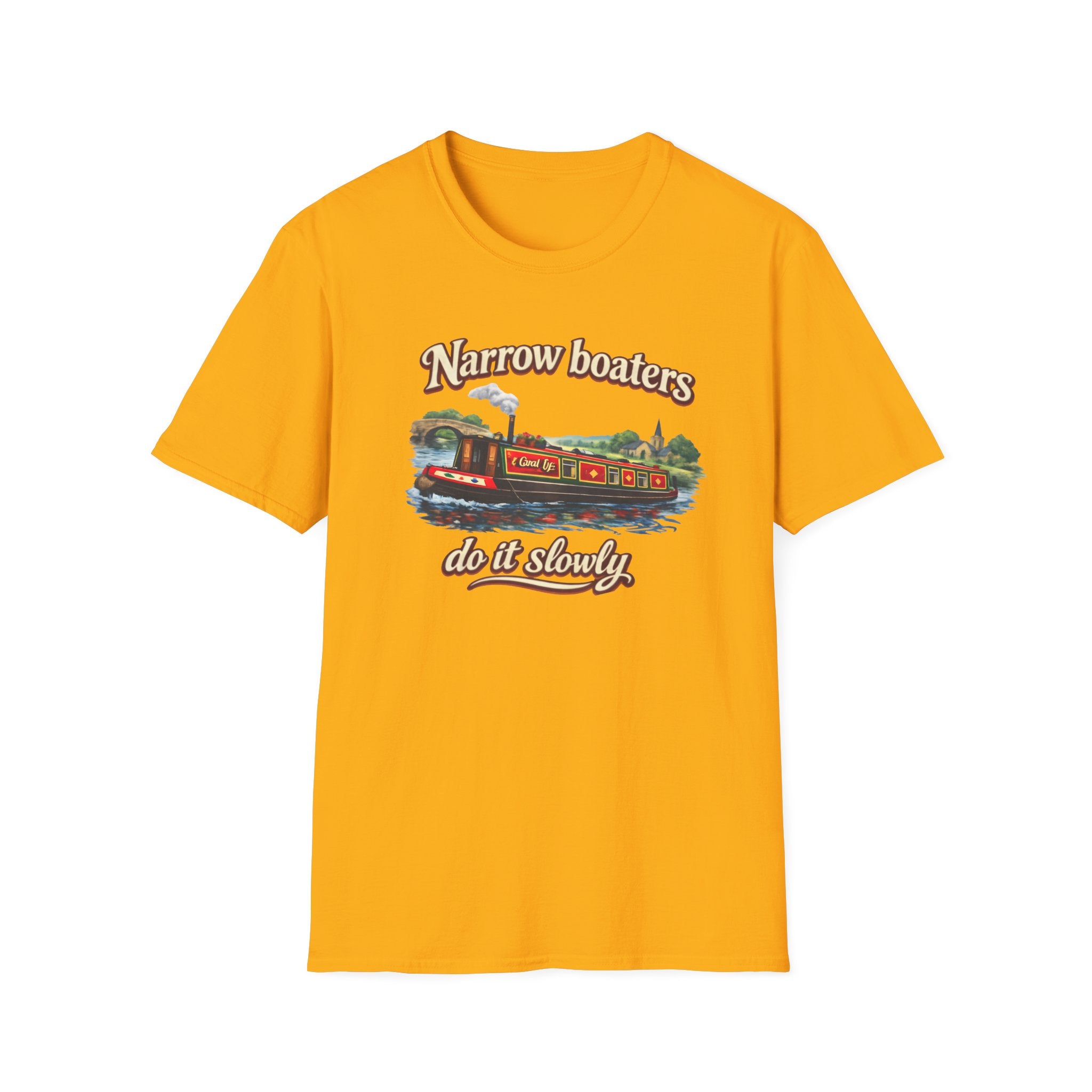 Narrow Boaters Do It Slowly T-Shirt — Canal Boat Vintage Graphic Tee Printify