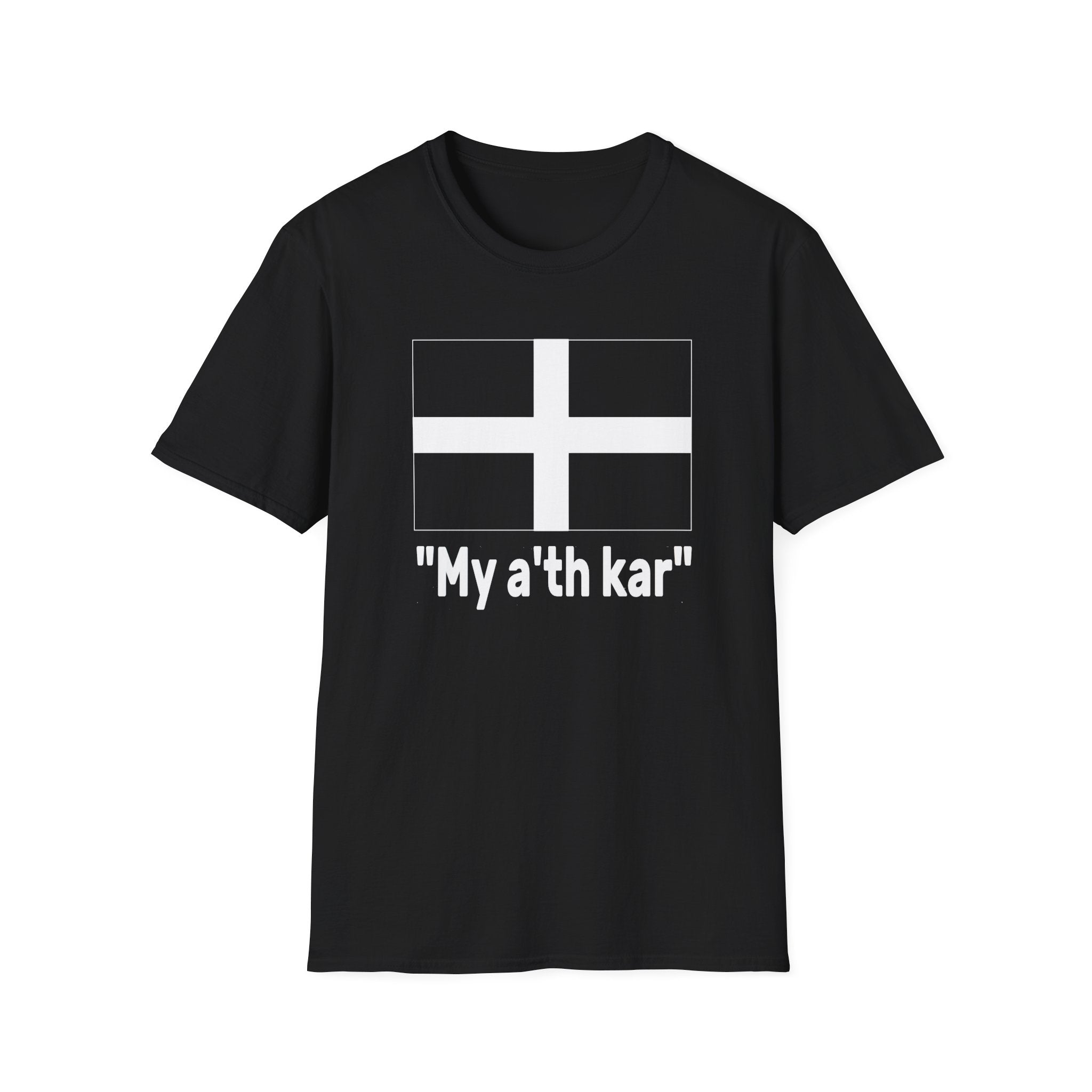 St Piran Flag My a’th Kar Cornish T-Shirt | Cornwall Love Tee | Gildan Softstyle S–3XL Printify