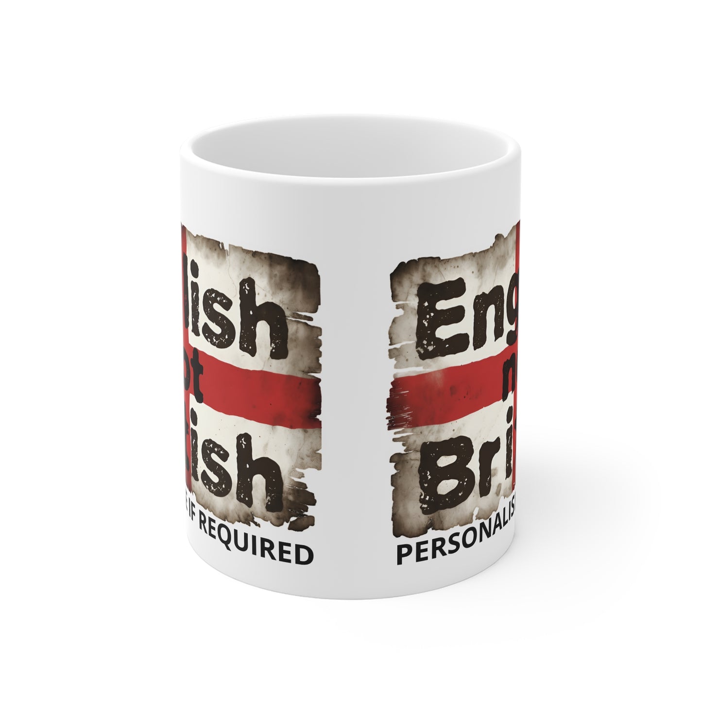 English Not British Mug — St. George Flag Coffee Cup (Personalise If Required) Printify