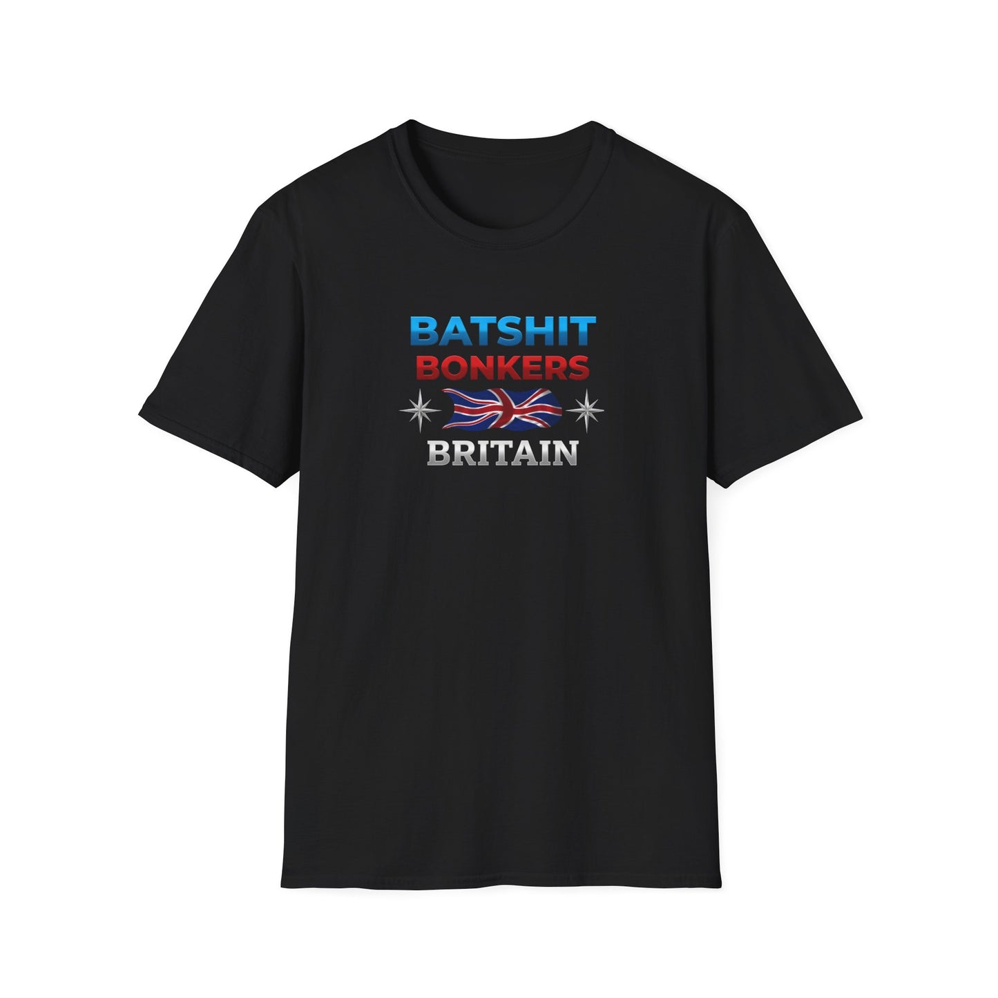 Batshit Bonkers Britain T-Shirt — Funny British Flag Unisex Tee Printify
