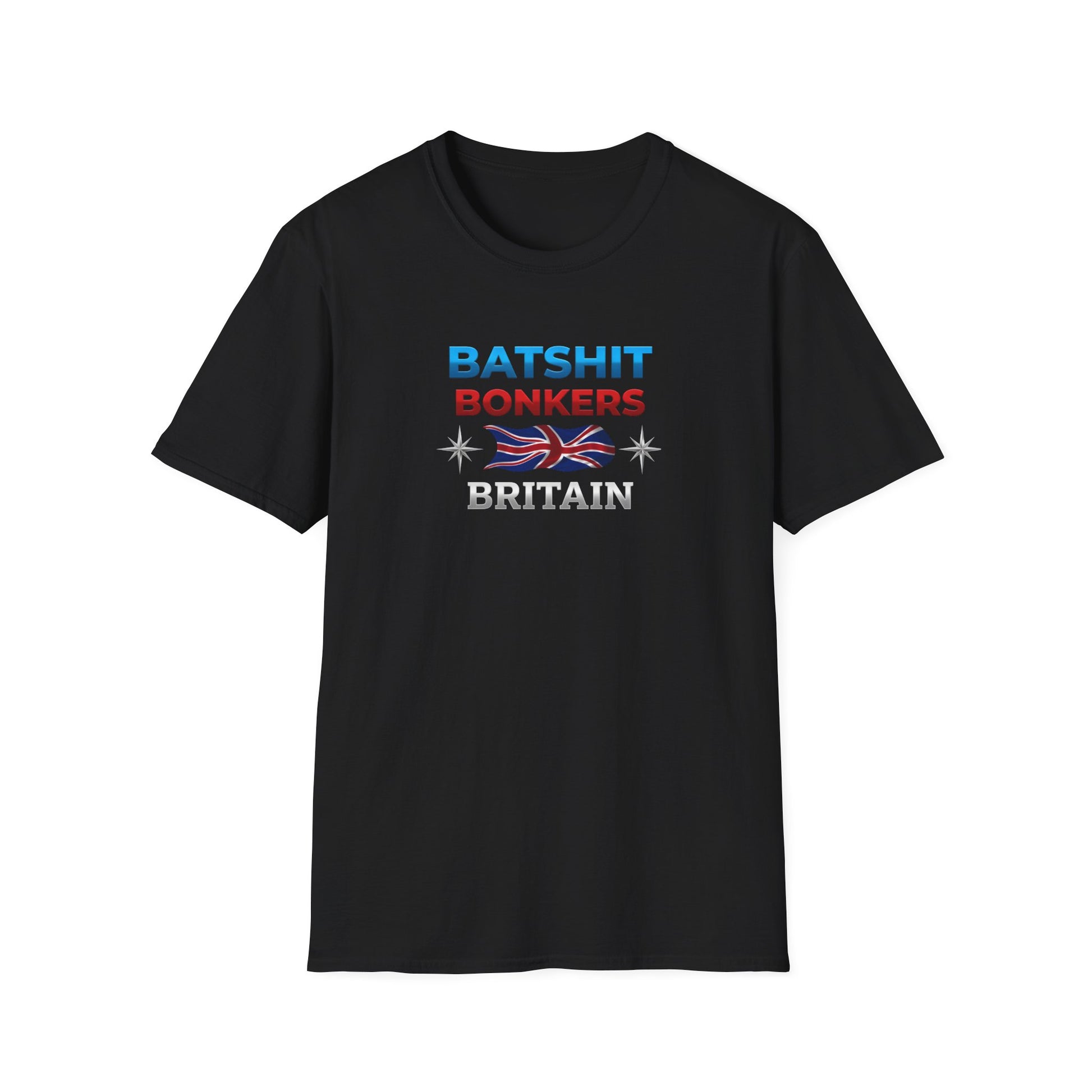 Batshit Bonkers Britain T-Shirt — Funny British Flag Unisex Tee Printify
